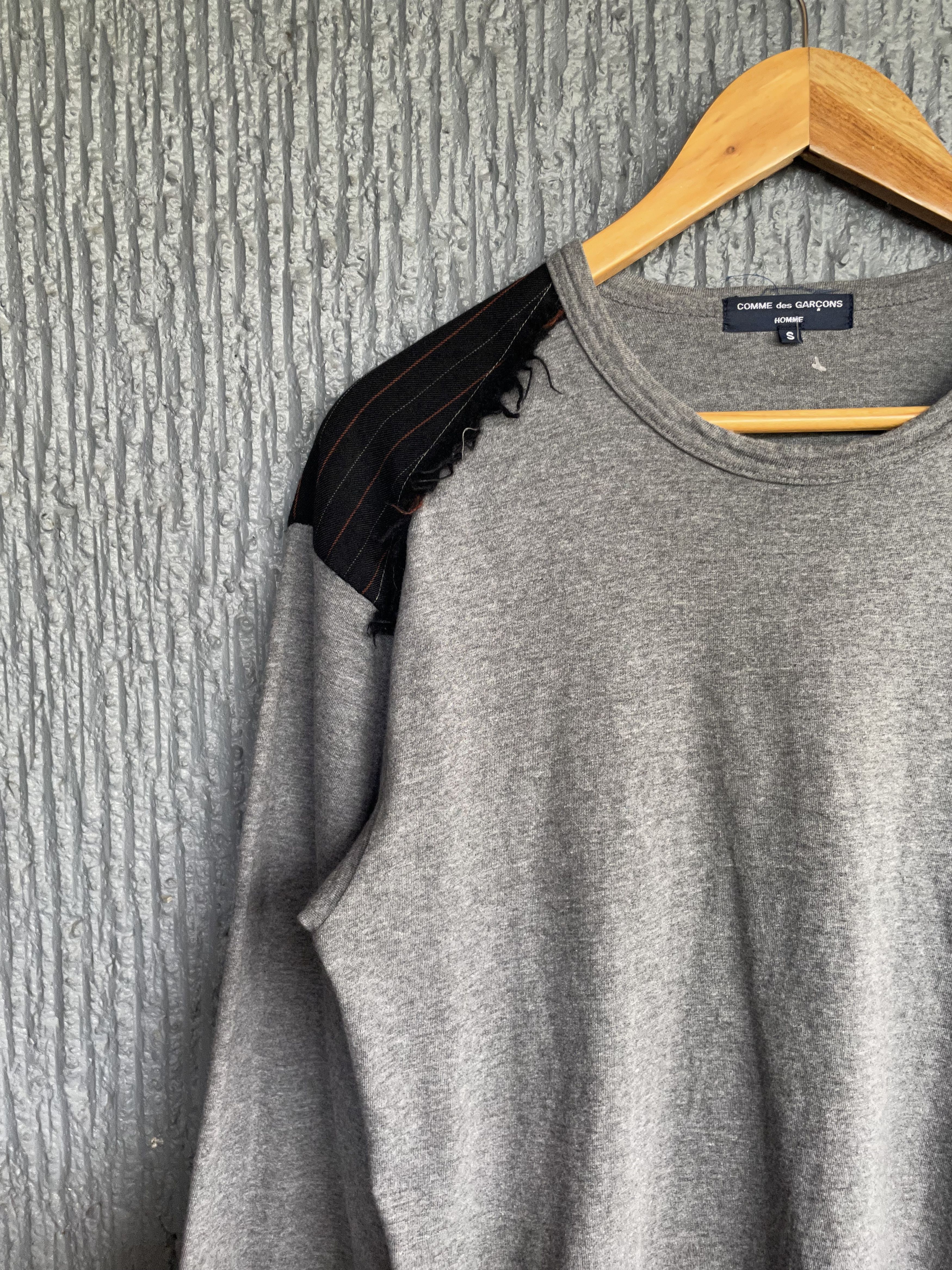 Comme des Garcons Homme CDG Shoulder Patch Striped LS SHIRT Size US S / EU 44-46 / 1 - 3 Thumbnail