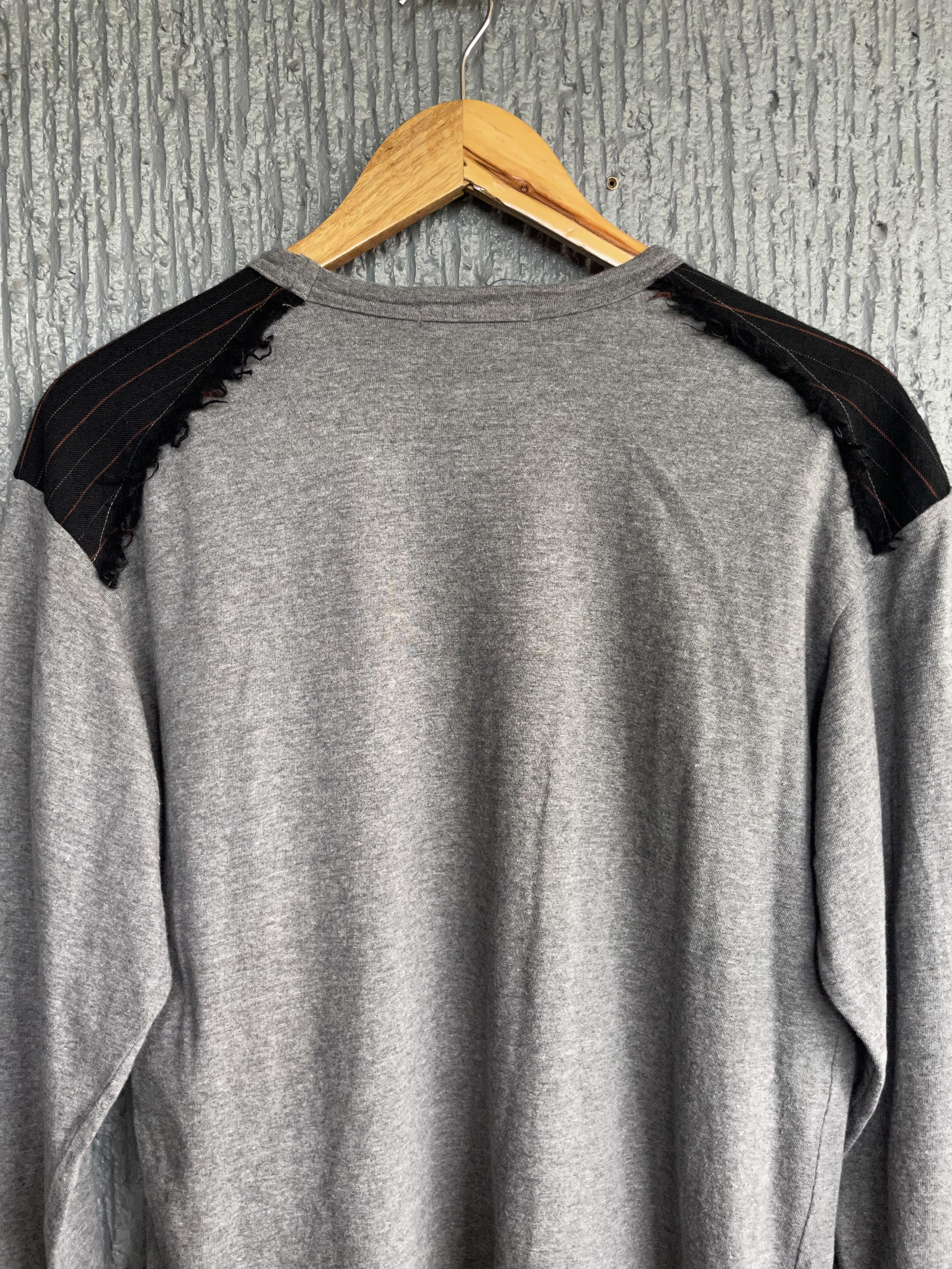 Comme des Garcons Homme CDG Shoulder Patch Striped LS SHIRT Size US S / EU 44-46 / 1 - 8 Thumbnail