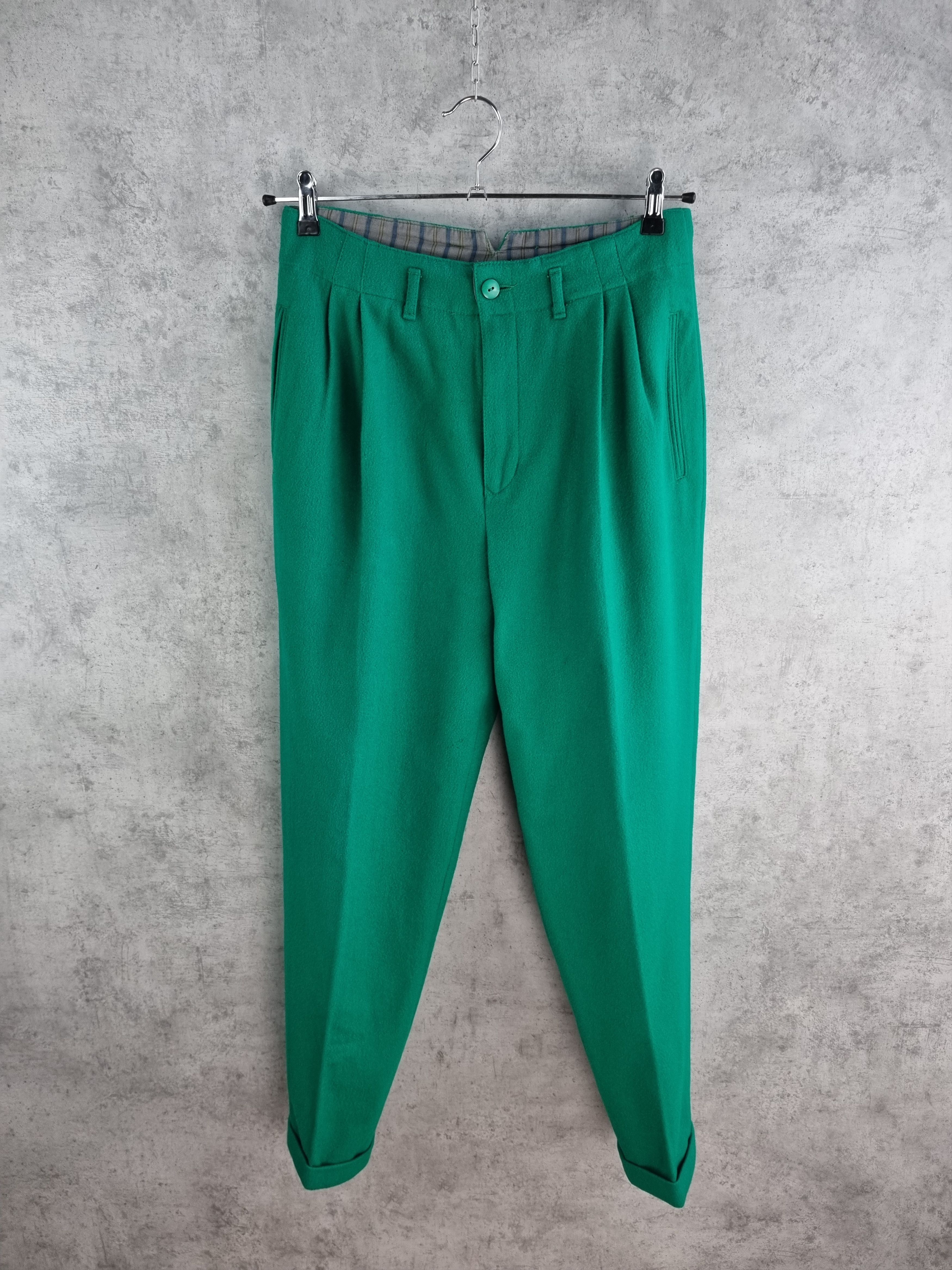 United Colors Of Benetton 80s BENETTON Wool Casual Pants Commes des Garcon style Size US 32 / EU 48 - 1 Thumbnail