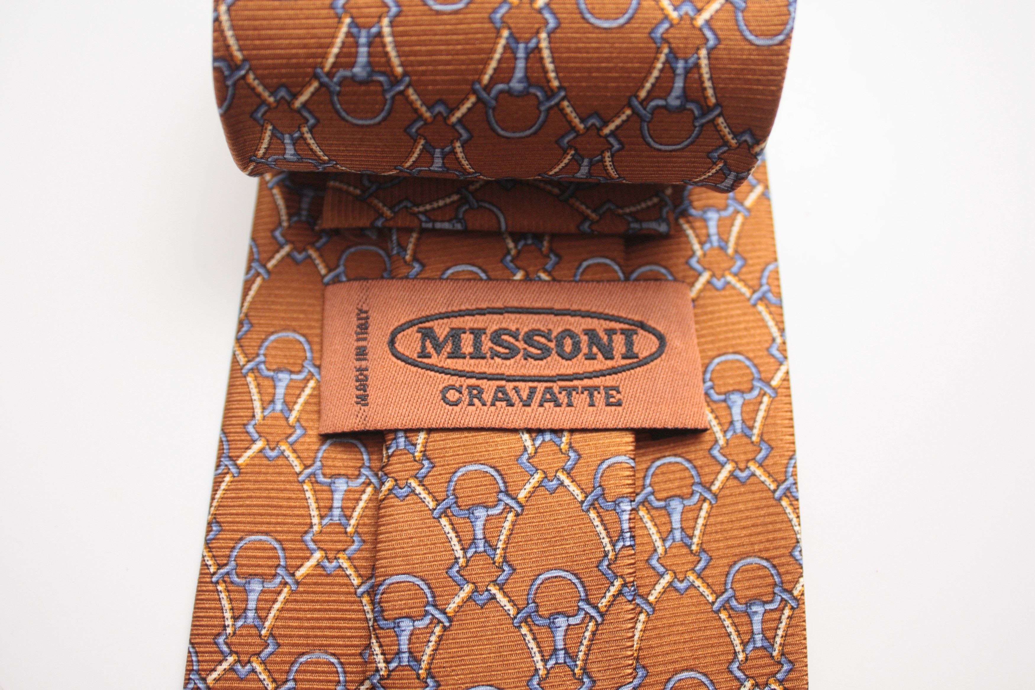 Missoni Missoni Cravatte Orange Silk Tie Made In Italy Size ONE SIZE - 2 Thumbnail