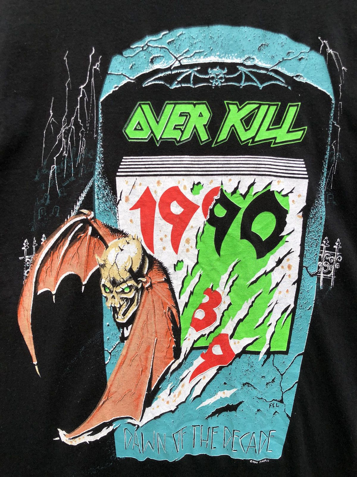 Vintage Vintage 90s OVER KILL Dawn Of The Decade Size US S / EU 44-46 / 1 - 4 Thumbnail