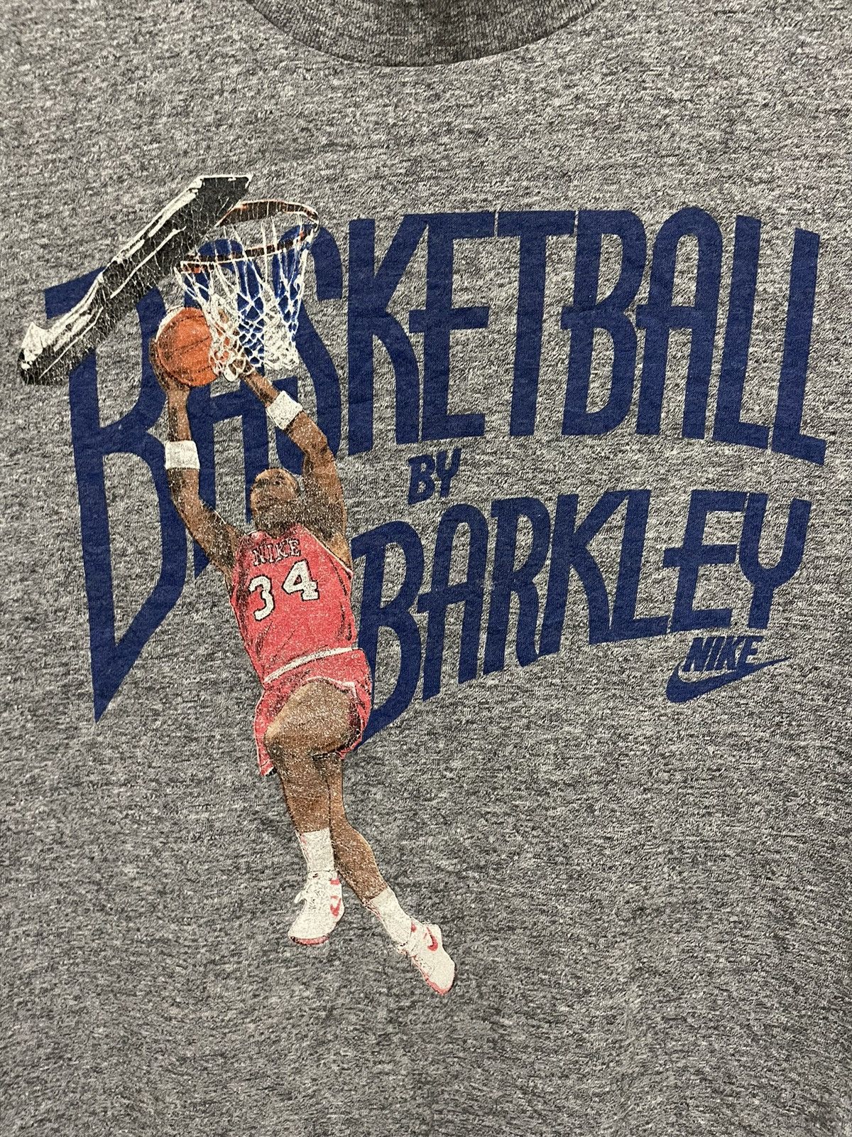 Nike Very Rare🔥 Nike 80s Charles Barkley Dunk Rayon Tee Size US M / EU 48-50 / 2 - 4 Thumbnail