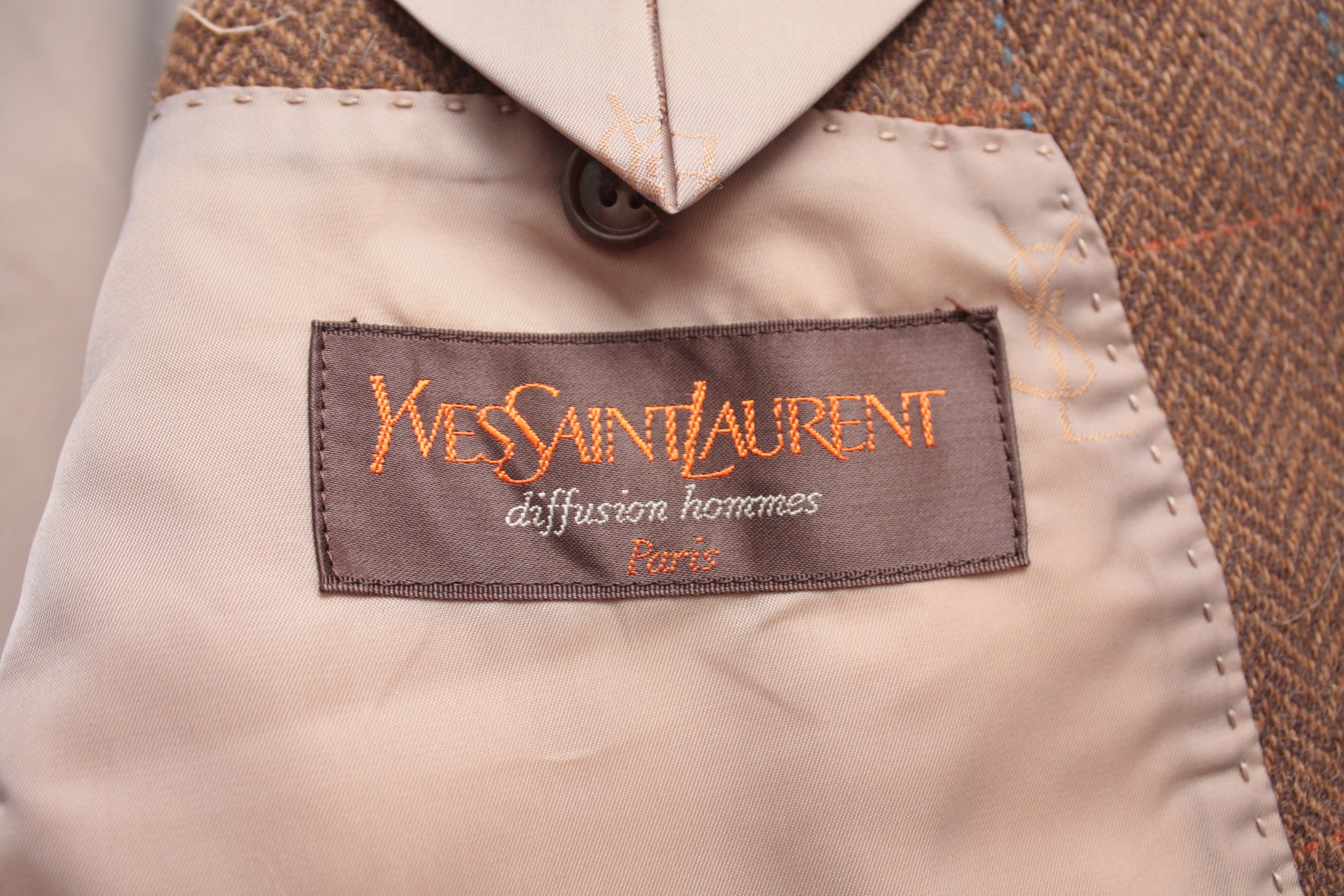 Yves Saint Laurent Yves Saint Laurent Brown Wool Blazer Jacket VTG Size US L / EU 52-54 / 3 - 5 Thumbnail