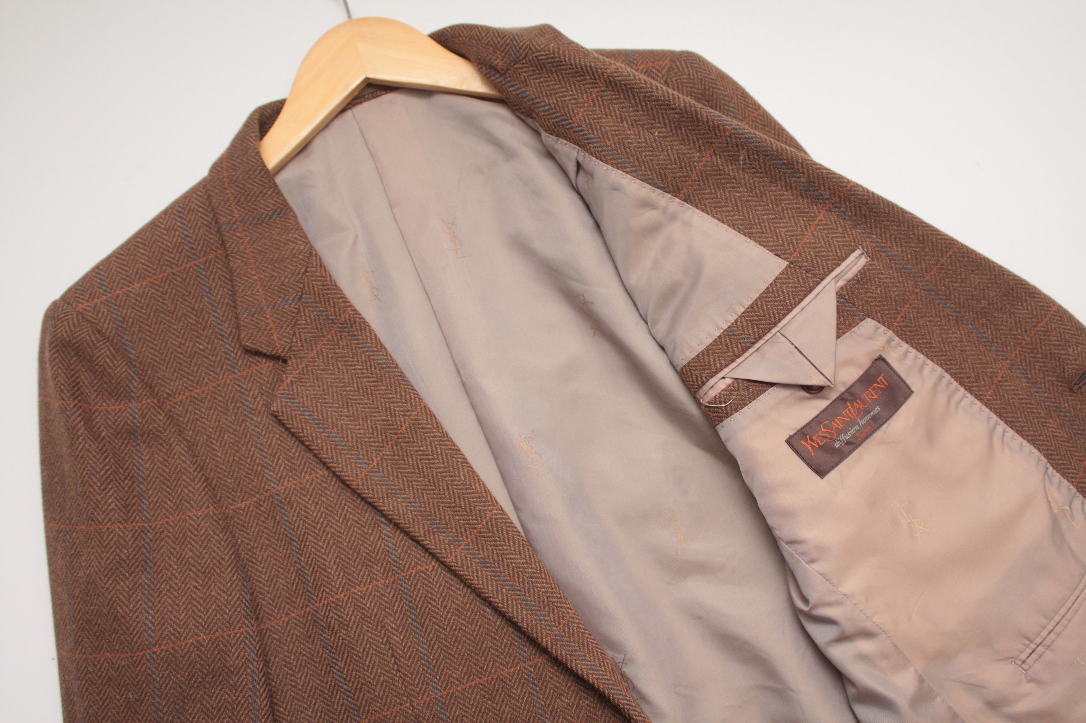 Yves Saint Laurent Yves Saint Laurent Brown Wool Blazer Jacket VTG Size US L / EU 52-54 / 3 - 4 Thumbnail