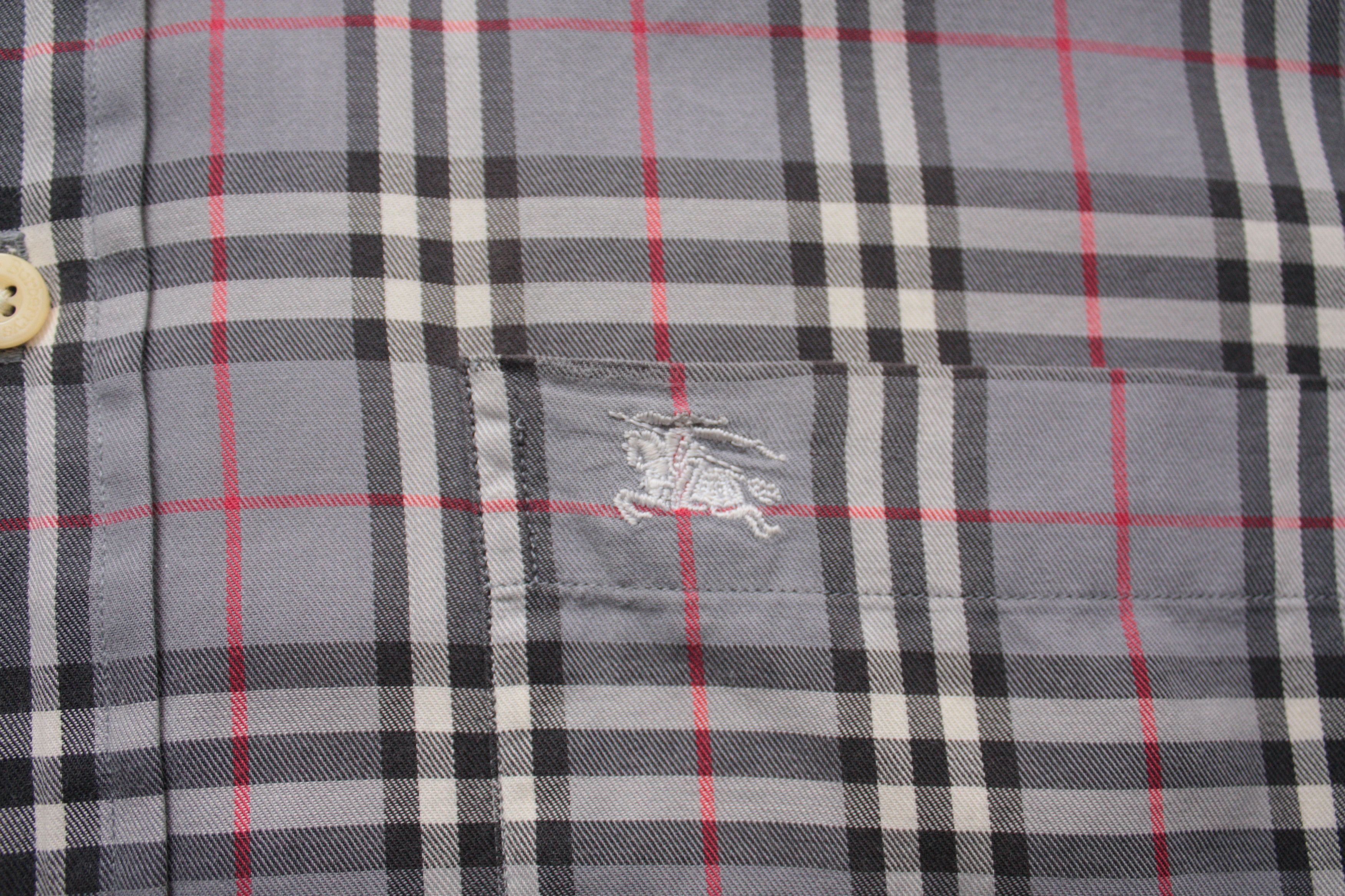 Burberry Burberry's Grey Checkered L/S Shirt Small Men's Size US S / EU 44-46 / 1 - 6 Thumbnail