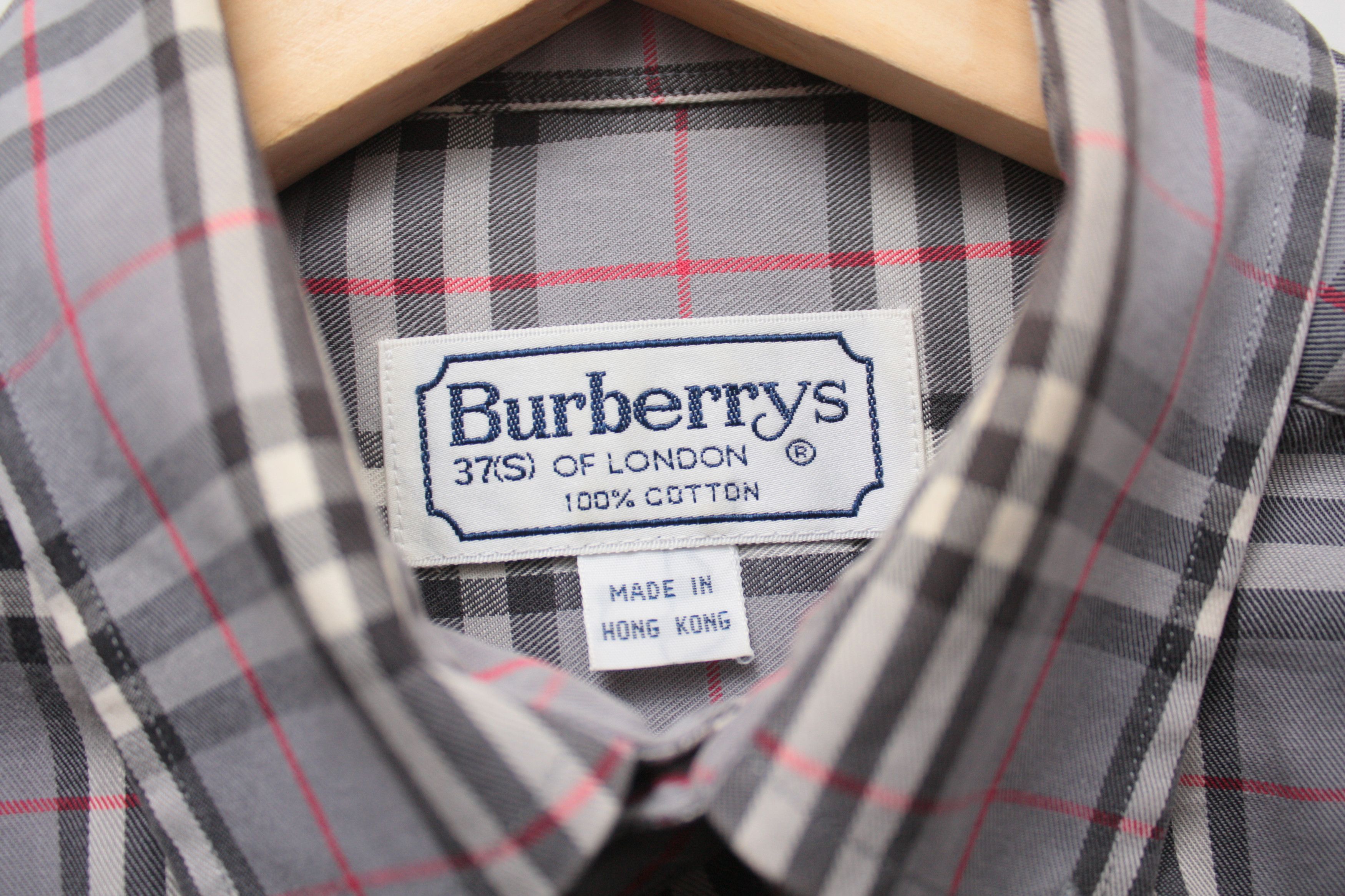 Burberry Burberry's Grey Checkered L/S Shirt Small Men's Size US S / EU 44-46 / 1 - 5 Thumbnail