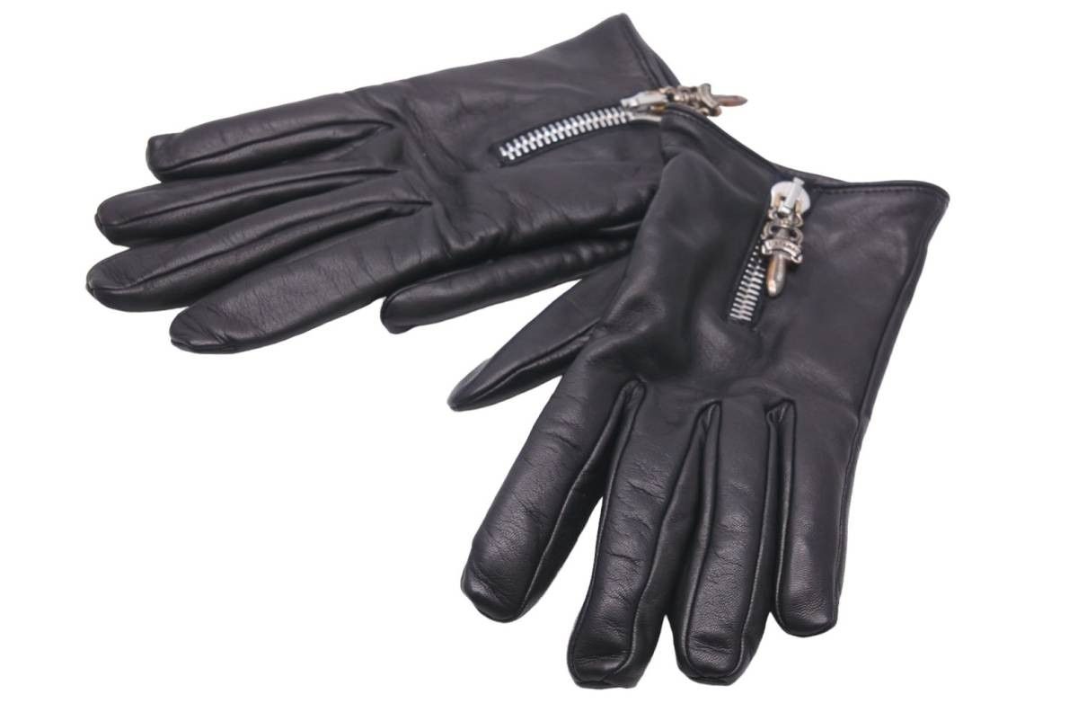 Chrome Hearts Chrome Hearts Dagger Zip Up Cashmere Leather Gloves Size ONE SIZE - 1 Thumbnail
