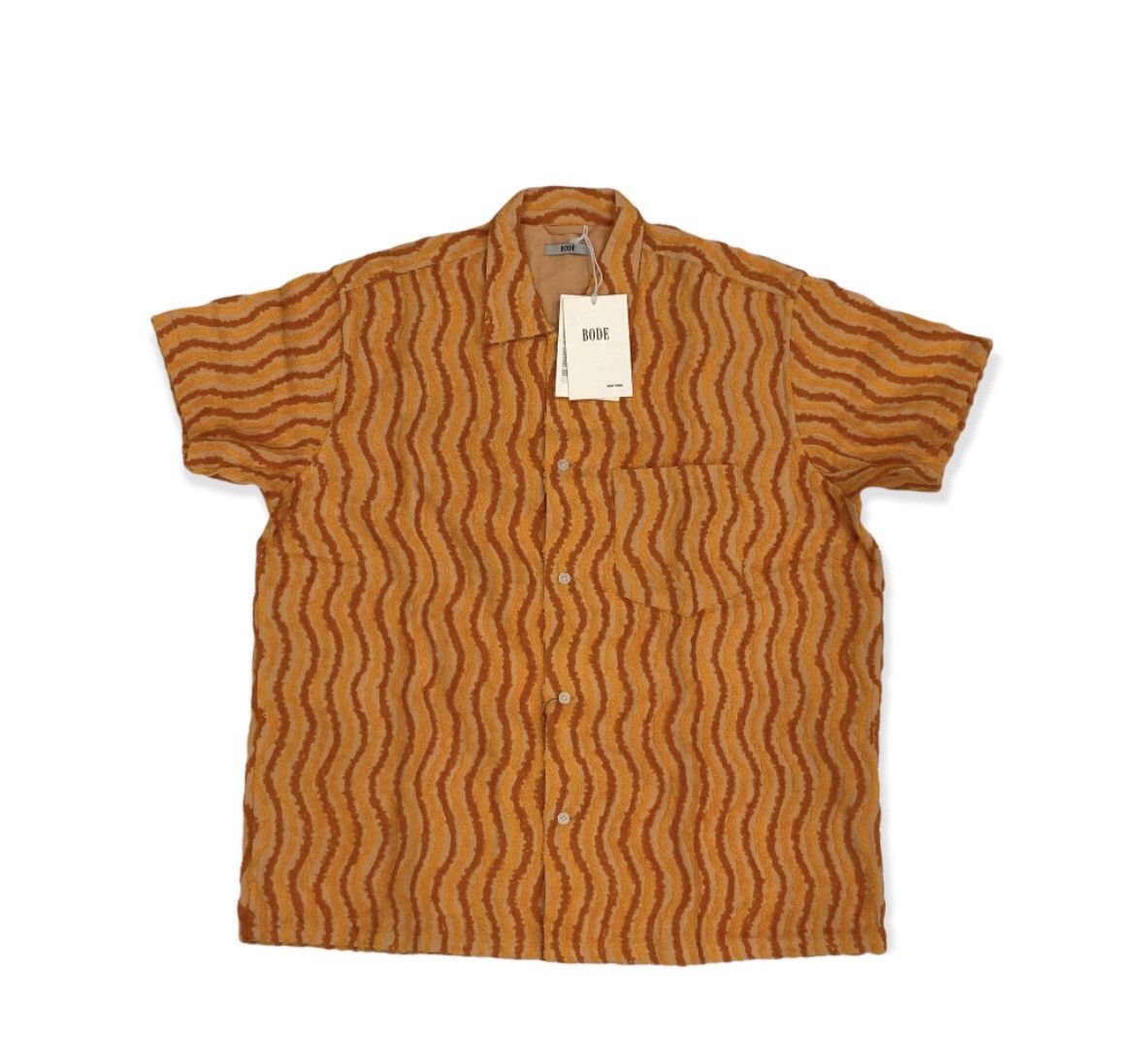 Bode S/s 21’ Wavy Chenille Shirt Size US M / EU 48-50 / 2 - 1 Thumbnail