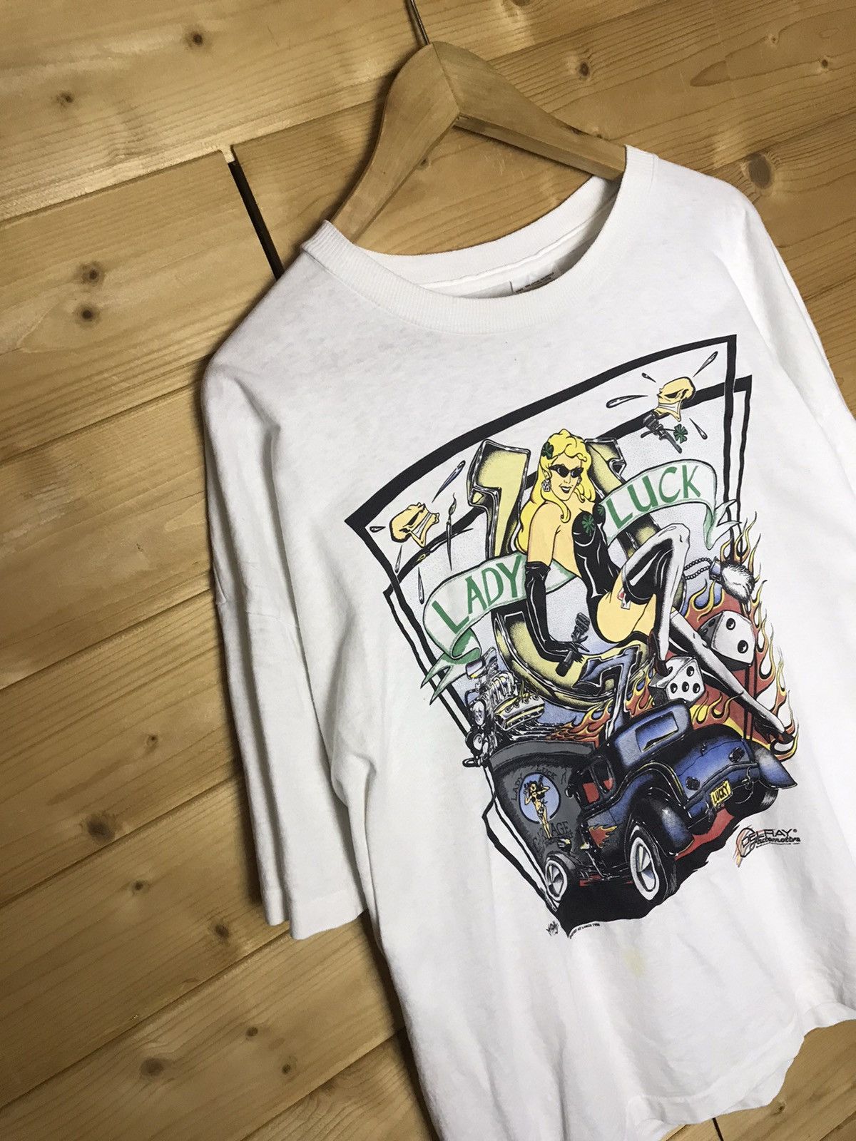 Vintage Vintage 90s Lady Luck single stitch t-shirt Size US XXL / EU 58 / 5 - 1 Thumbnail