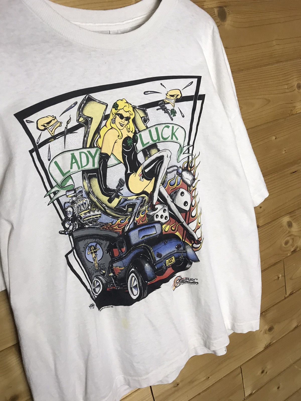 Vintage Vintage 90s Lady Luck single stitch t-shirt Size US XXL / EU 58 / 5 - 3 Thumbnail