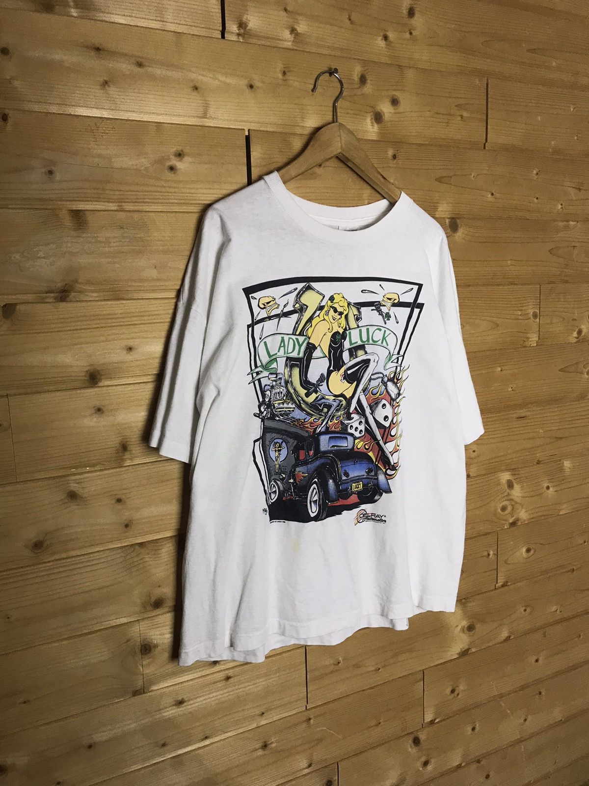 Vintage Vintage 90s Lady Luck single stitch t-shirt Size US XXL / EU 58 / 5 - 2 Thumbnail