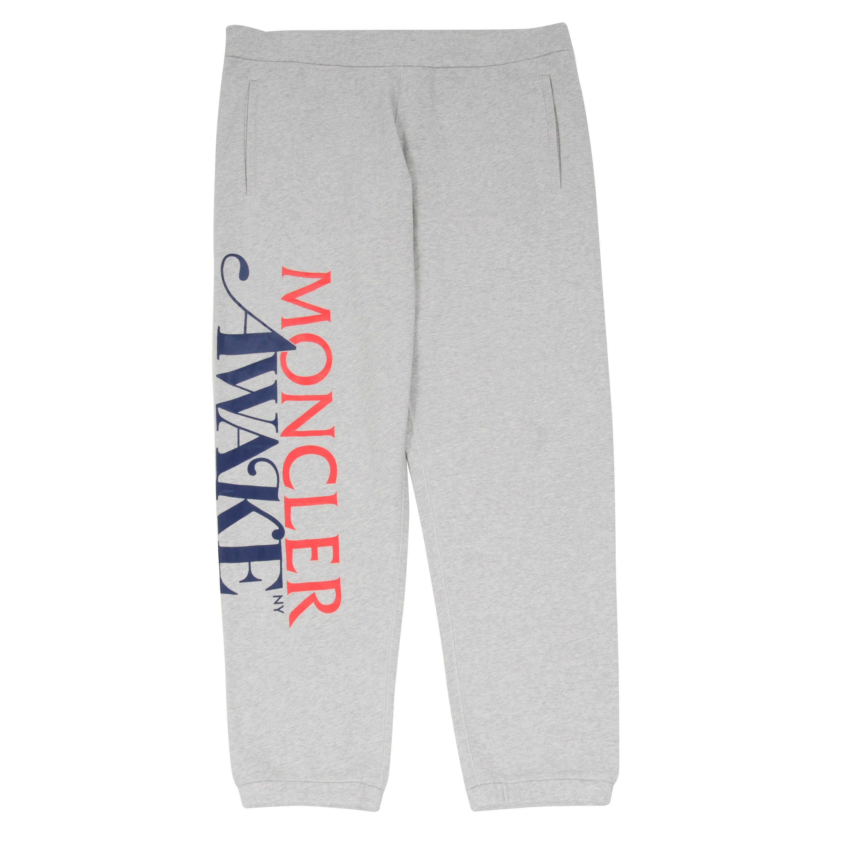 Pre-owned Awake X Moncler Gray Awake Ny Edition Logo Lounge Pants - Size Xxl - 00428 In Grey