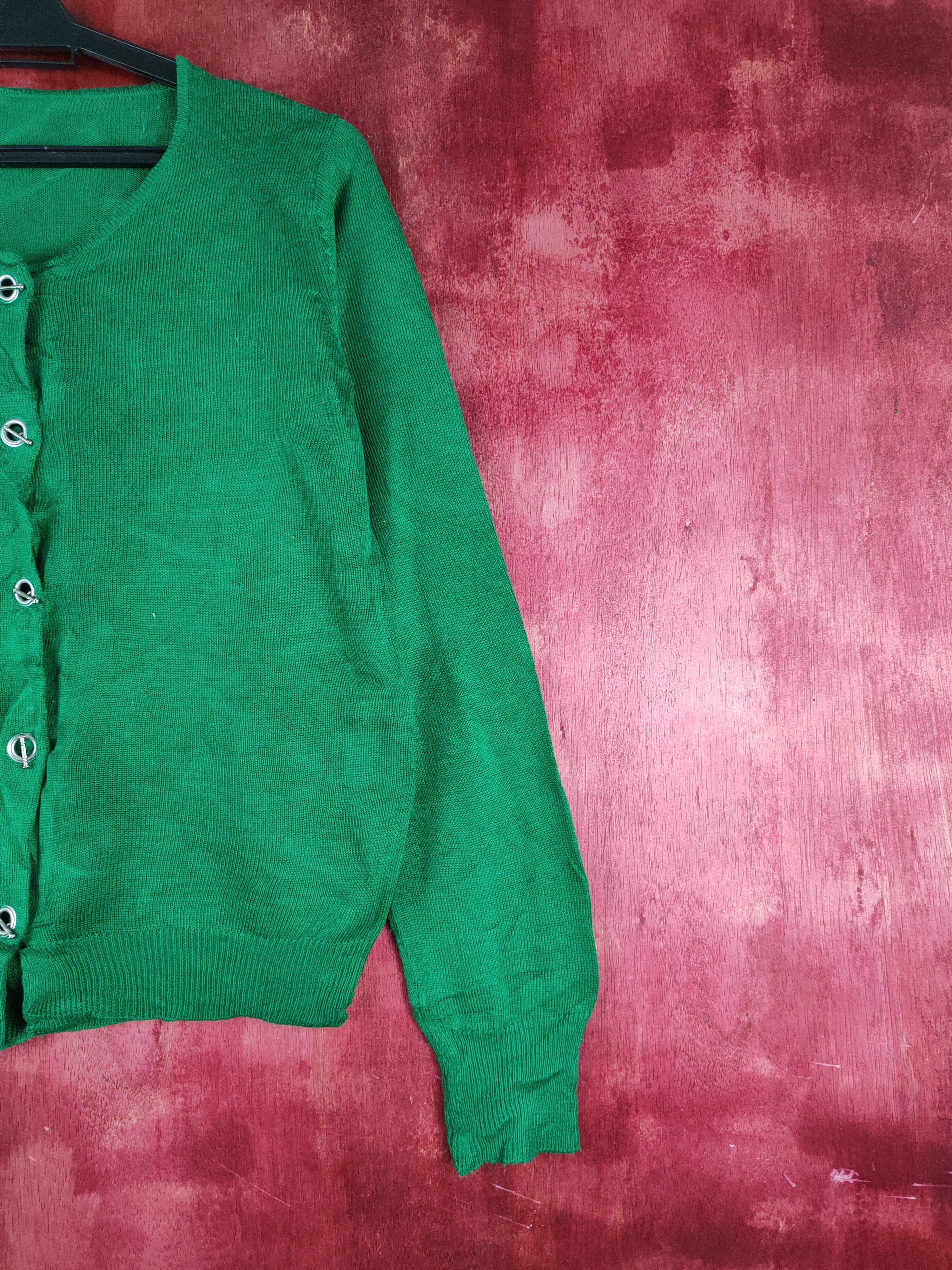 Japanese Brand Ziena japan Green knitwear vintage plain Cardigan #S908 Size S / US 4 / IT 40 - 5 Thumbnail