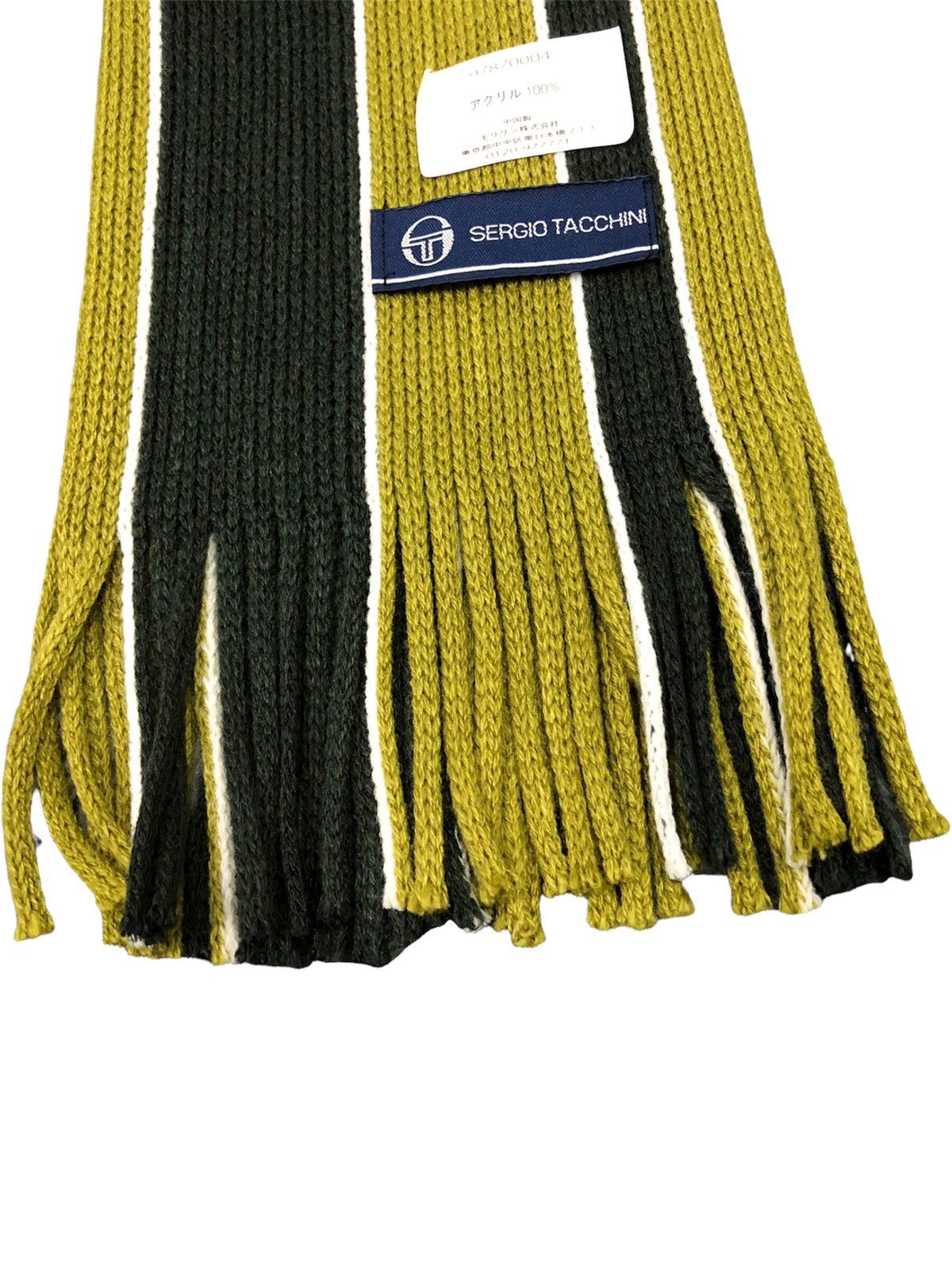 Sergio Tacchini × Vintage 1990s Sergio Tacchini Scarf muffler striped Size ONE SIZE - 3 Thumbnail