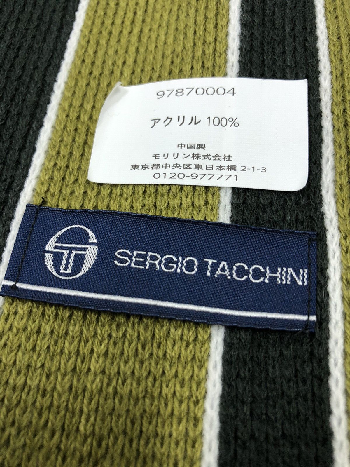 Sergio Tacchini × Vintage 1990s Sergio Tacchini Scarf muffler striped Size ONE SIZE - 7 Thumbnail