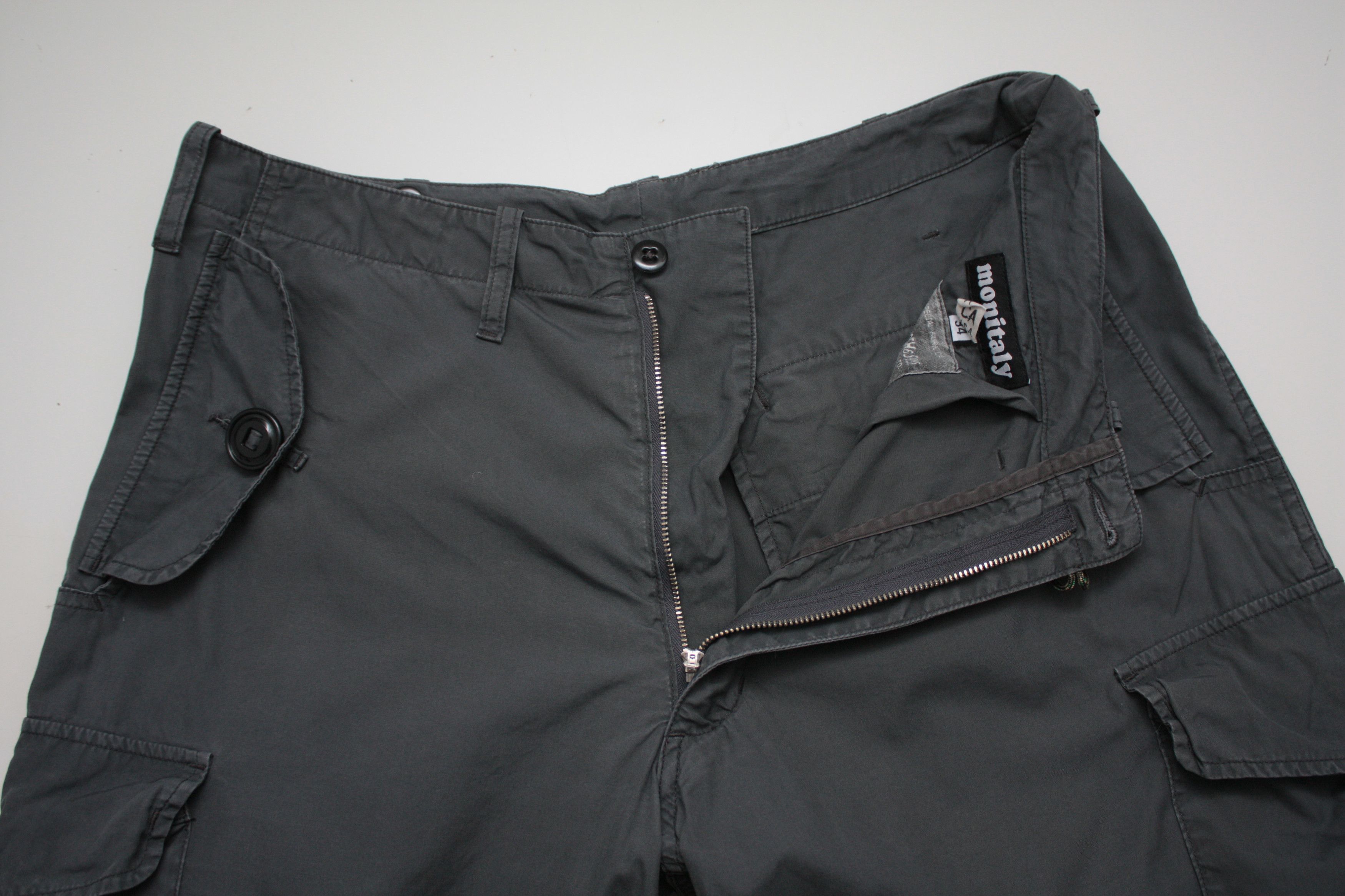 Monitaly Monitaly Six Pocket Easy Pants Stonewashed Gray Cargo USA Size US 32 / EU 48 - 3 Thumbnail