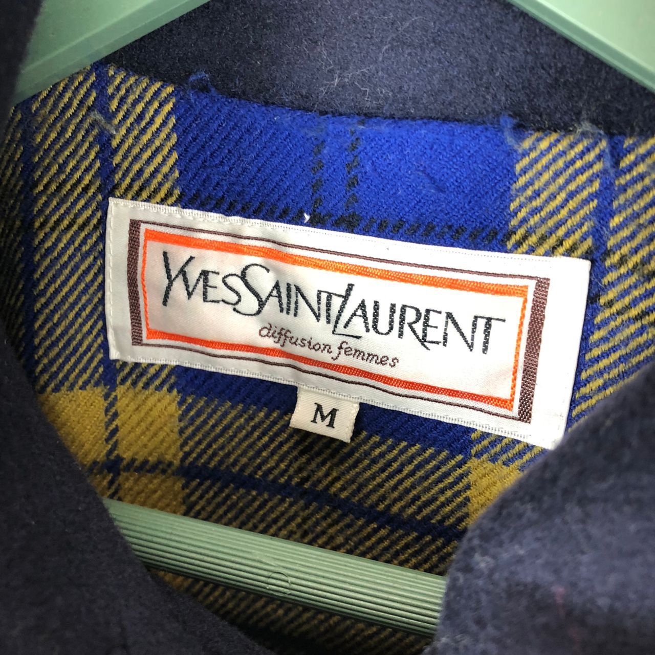 Vintage × Yves Saint Laurent YSL golden button wool coat jacket tartan lining Size US M / EU 48-50 / 2 - 2 Thumbnail