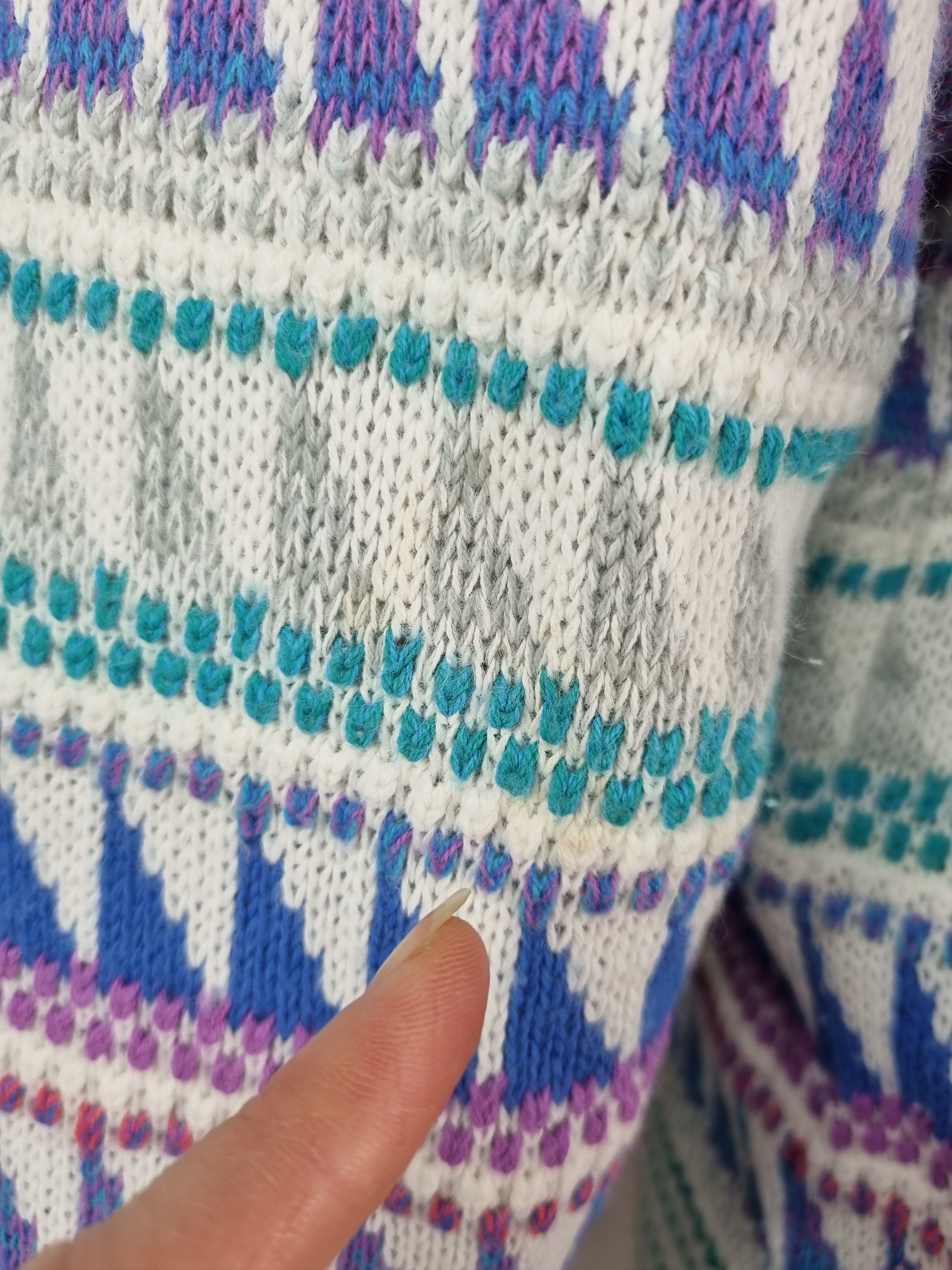 Vintage 90s Blue Amazing Design Knitted Sweater Vintage Size US L / EU 52-54 / 3 - 11 Thumbnail