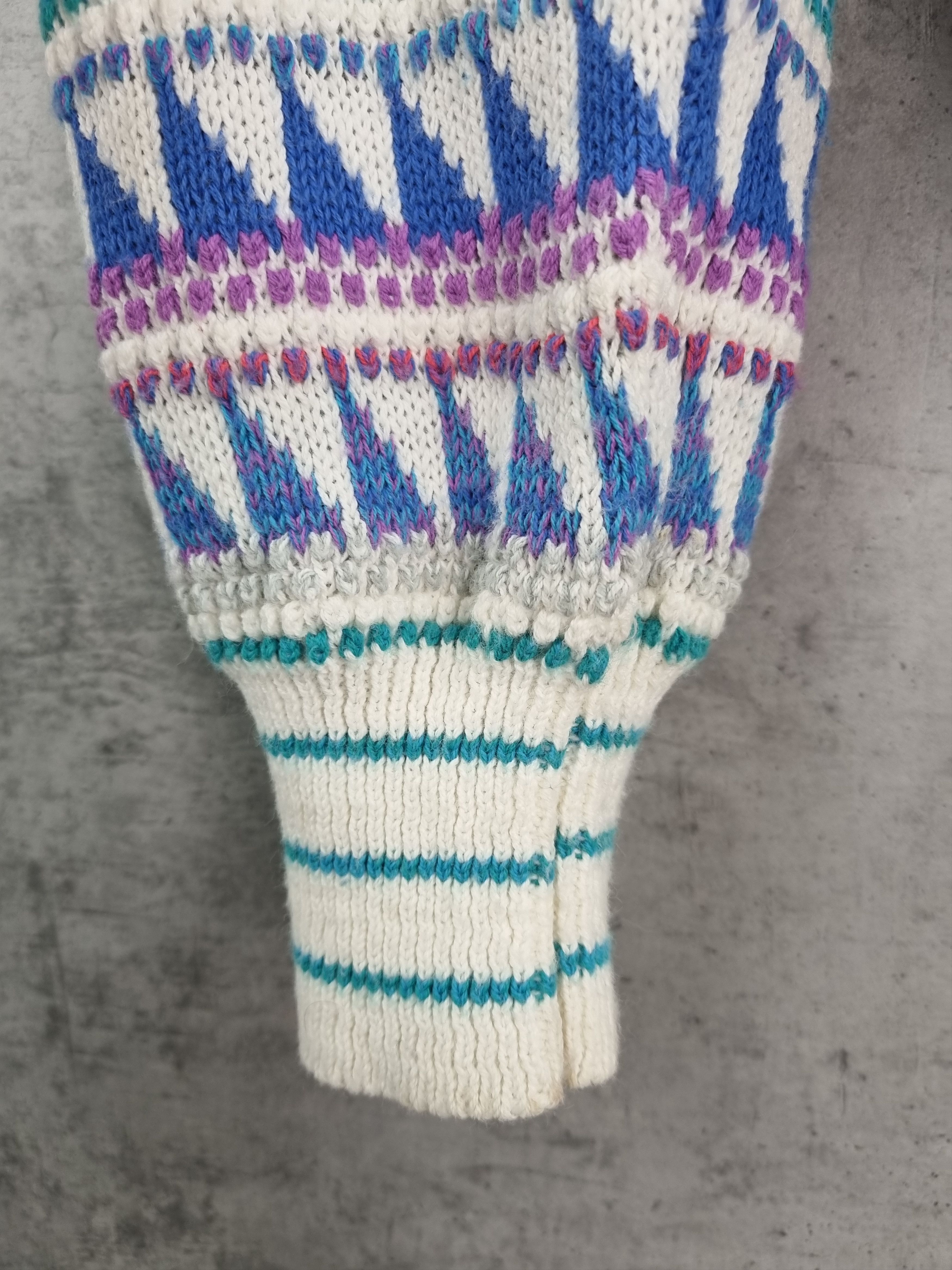 Vintage 90s Blue Amazing Design Knitted Sweater Vintage Size US L / EU 52-54 / 3 - 9 Thumbnail