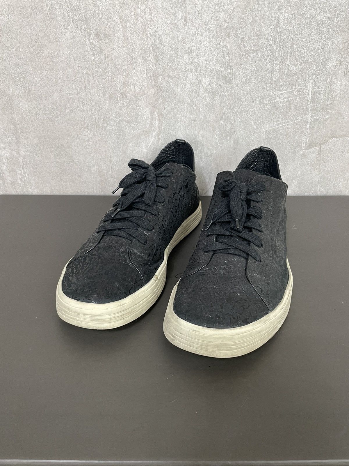 image of Rick Owens Leather Sneakers in Black, Men's (Size 8)