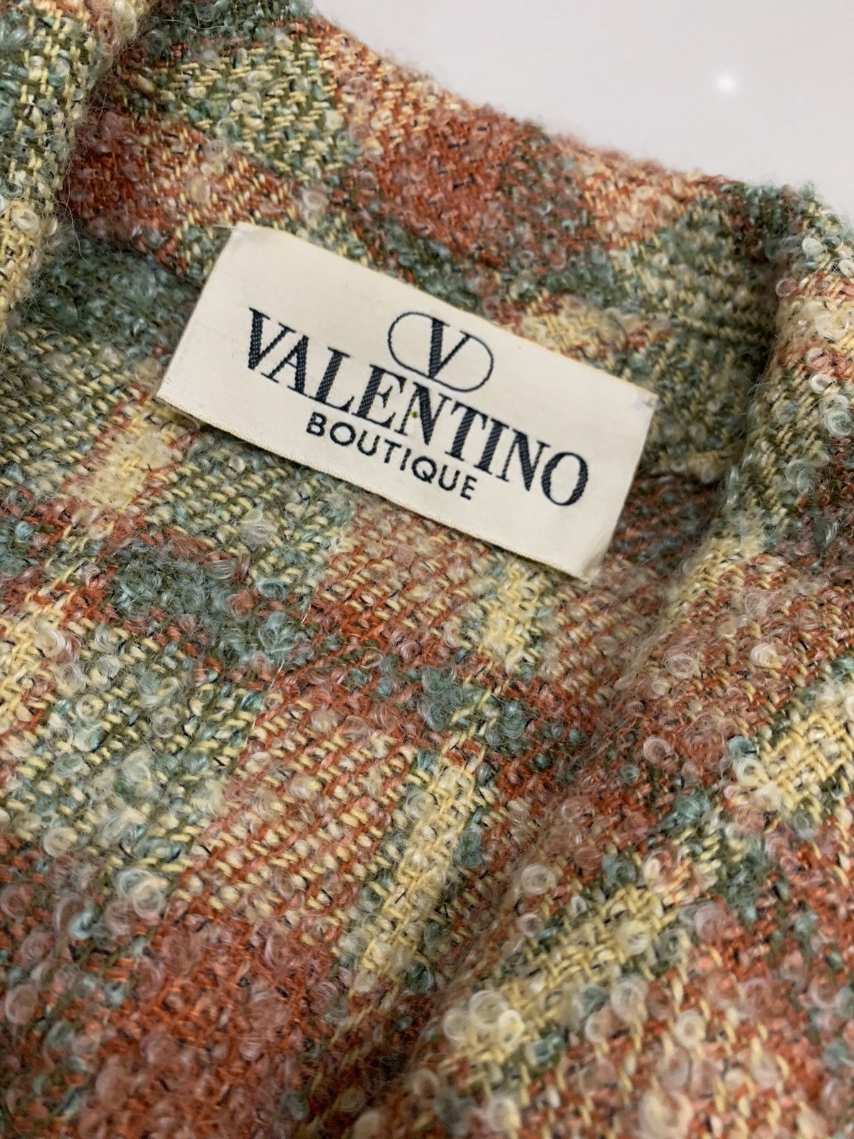 Valentino × Vintage VALENTINO BOUTIQUE MOHAIR WOOL CHCKERED BLAZER COAT Size S / US 4 / IT 40 - 7 Thumbnail