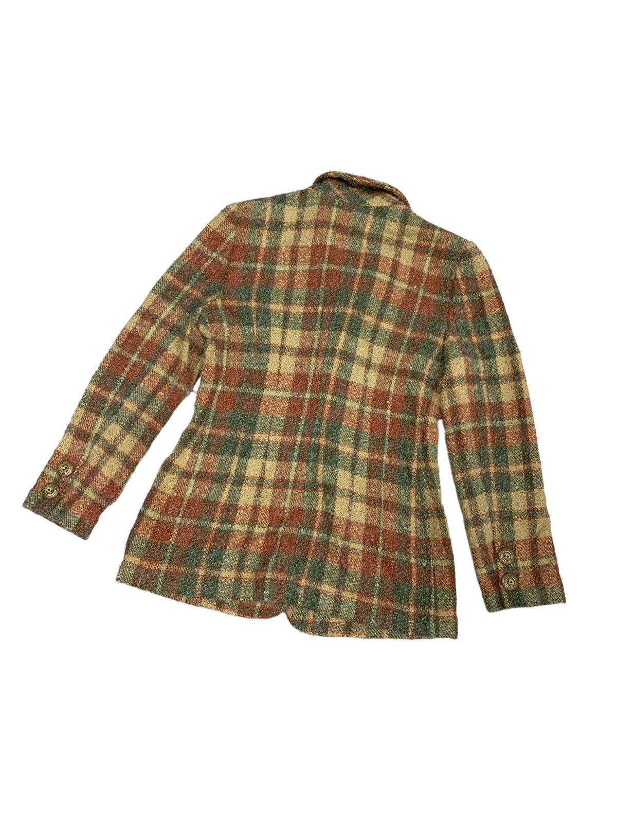 Valentino × Vintage VALENTINO BOUTIQUE MOHAIR WOOL CHCKERED BLAZER COAT Size S / US 4 / IT 40 - 2 Thumbnail