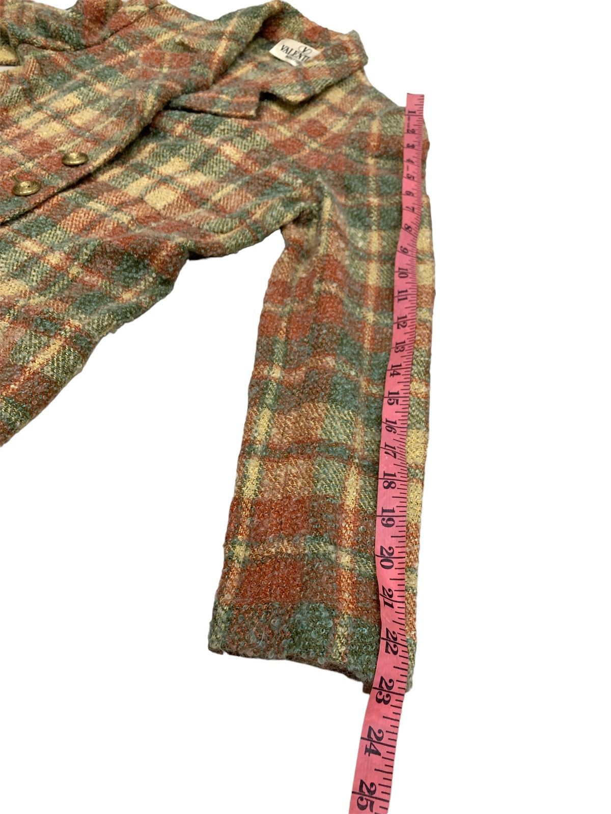Valentino × Vintage VALENTINO BOUTIQUE MOHAIR WOOL CHCKERED BLAZER COAT Size S / US 4 / IT 40 - 6 Thumbnail