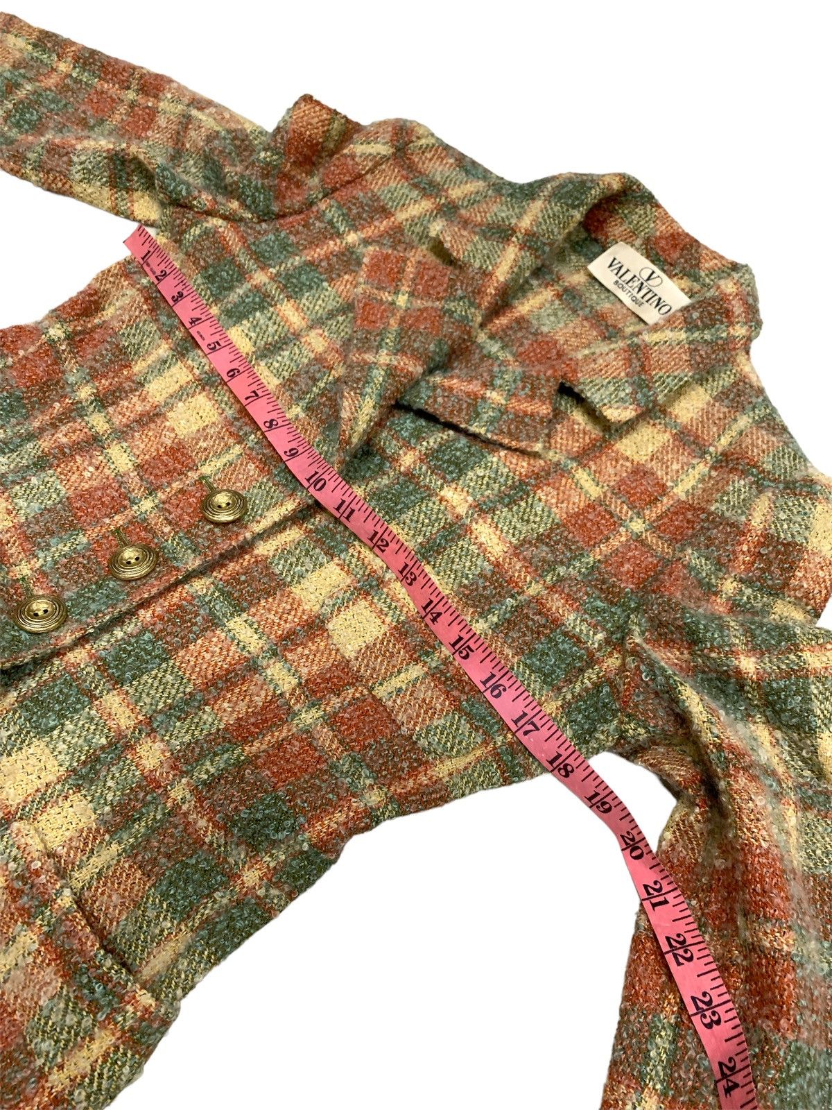Valentino × Vintage VALENTINO BOUTIQUE MOHAIR WOOL CHCKERED BLAZER COAT Size S / US 4 / IT 40 - 5 Thumbnail