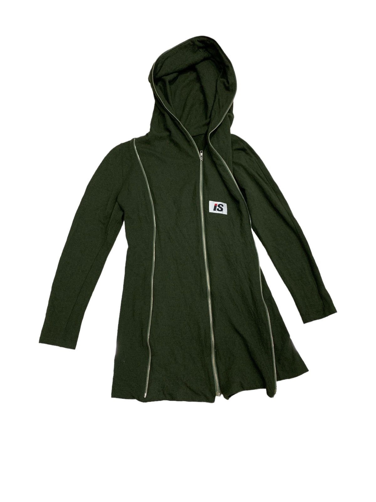 image of Issey Miyake x Tsumori Chisato I.s Multizipper Wool Hoodie in Green, Men's (Size Small)