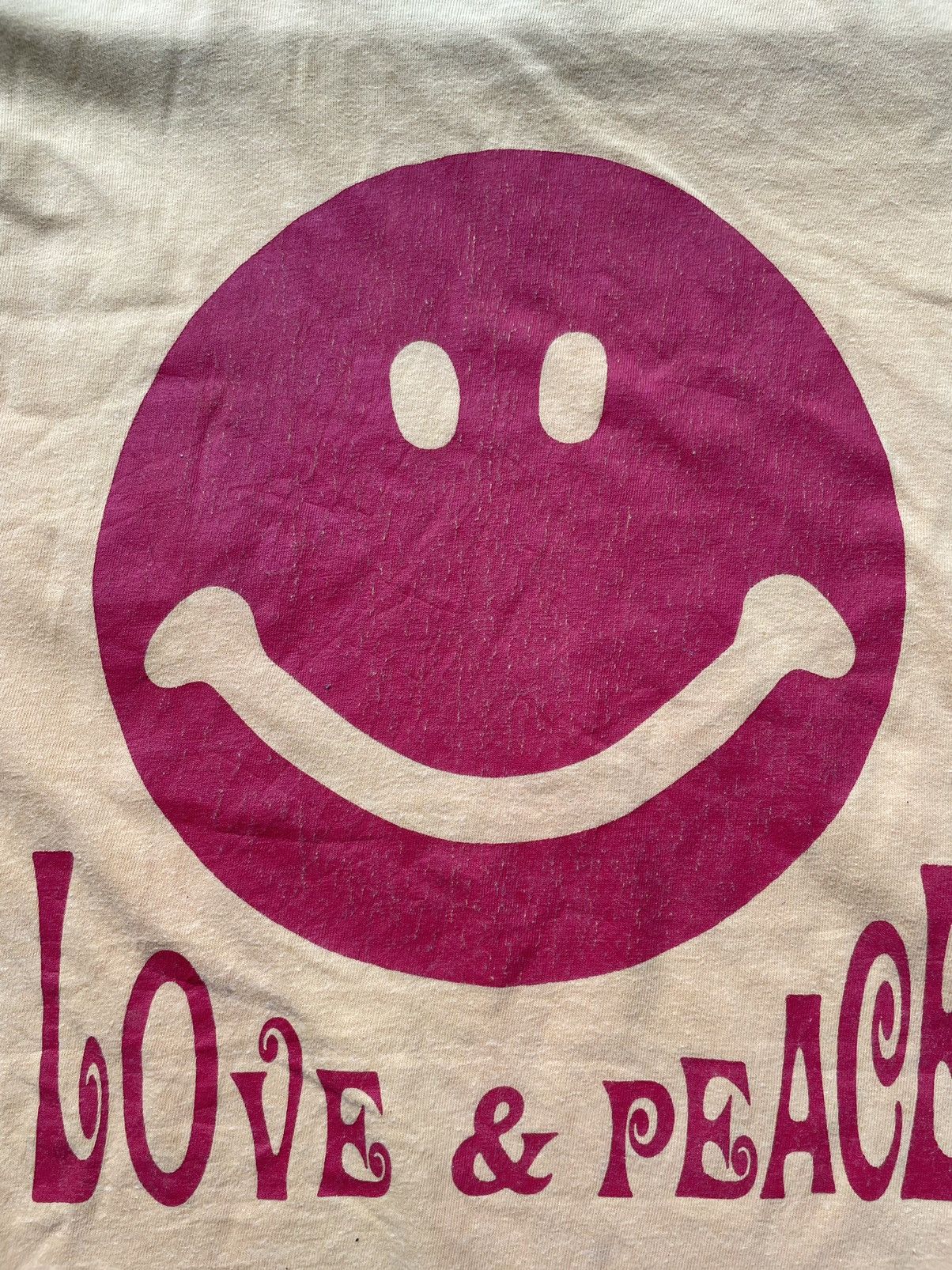 Hanes Vintage Smiley Face Love & Peace Tshirt Size US M / EU 48-50 / 2 - 11 Thumbnail
