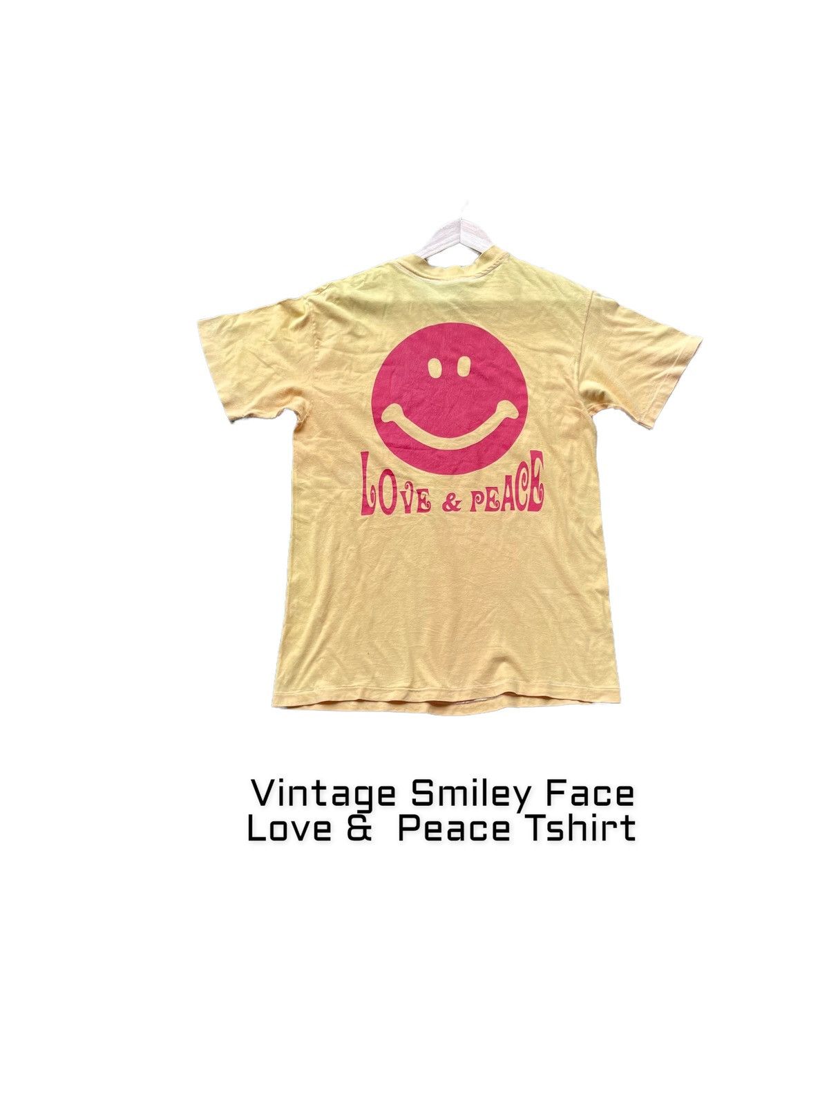 Hanes Vintage Smiley Face Love & Peace Tshirt Size US M / EU 48-50 / 2 - 9 Thumbnail