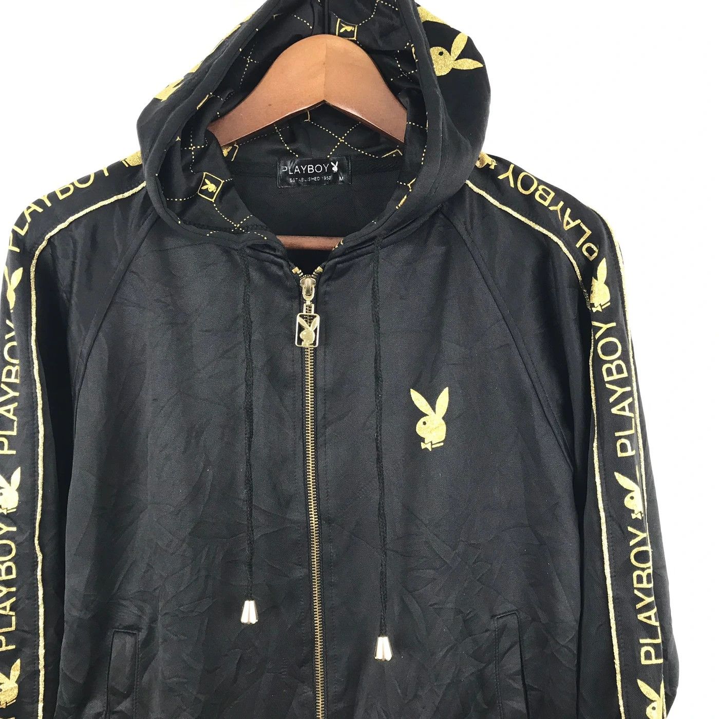 Playboy Z141 90s PLAYBOY SIDE TAPE BIG LOGO HOODIE Size US M / EU 48-50 / 2 - 2 Thumbnail