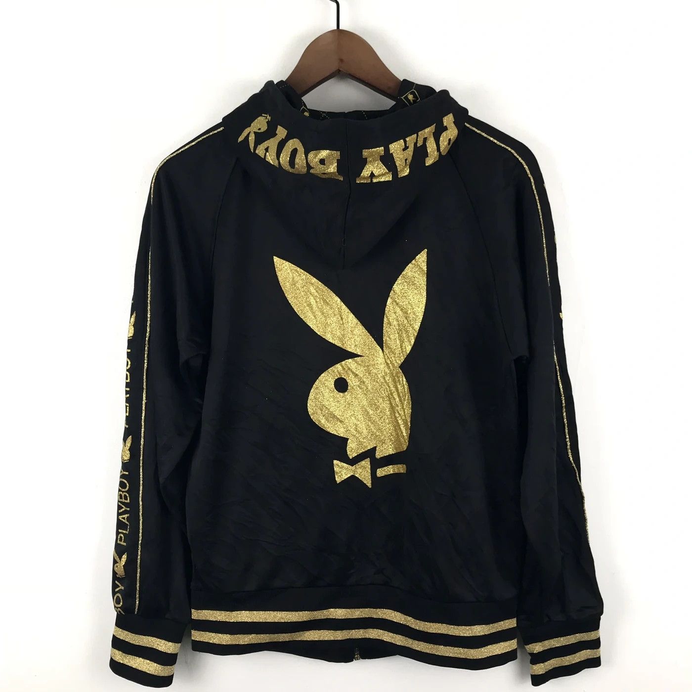Playboy Z141 90s PLAYBOY SIDE TAPE BIG LOGO HOODIE Size US M / EU 48-50 / 2 - 1 Thumbnail