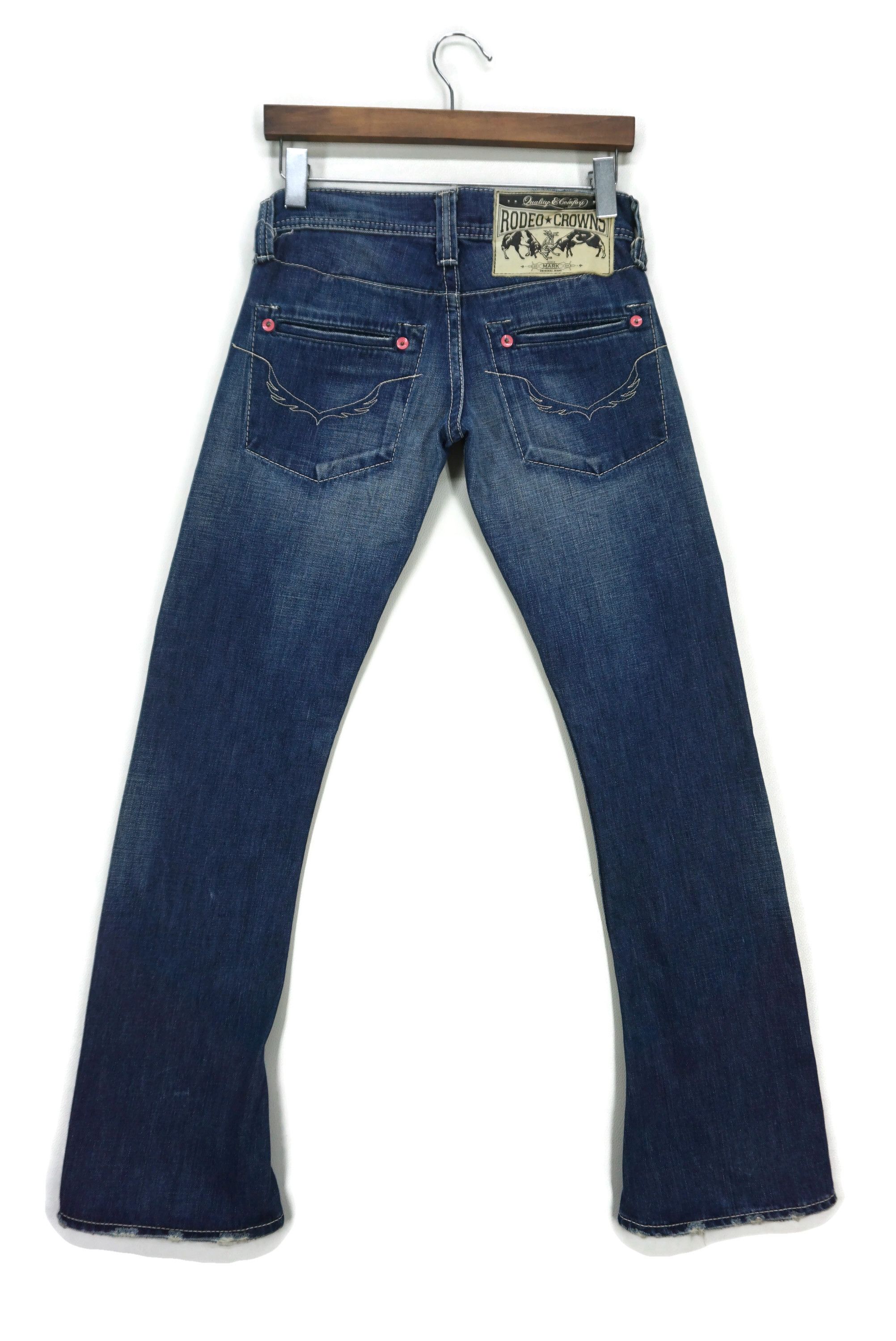 image of Low Waist Bootcut Flare Rodeo Crowns Pants Made In Japan in Blue, Women's (Size 25)
