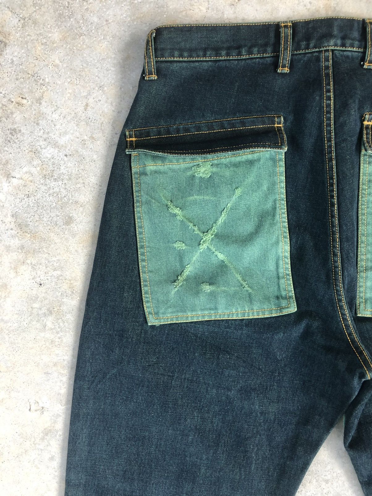 Japanese Brand Gigglyroy Patchwork jeans distressed denim Size US 33 - 11 Thumbnail