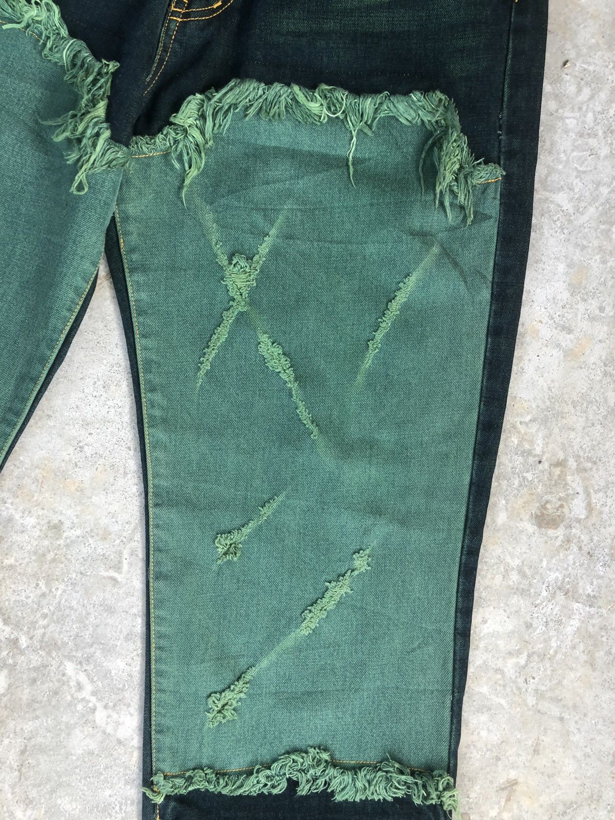 Japanese Brand Gigglyroy Patchwork jeans distressed denim Size US 33 - 9 Thumbnail