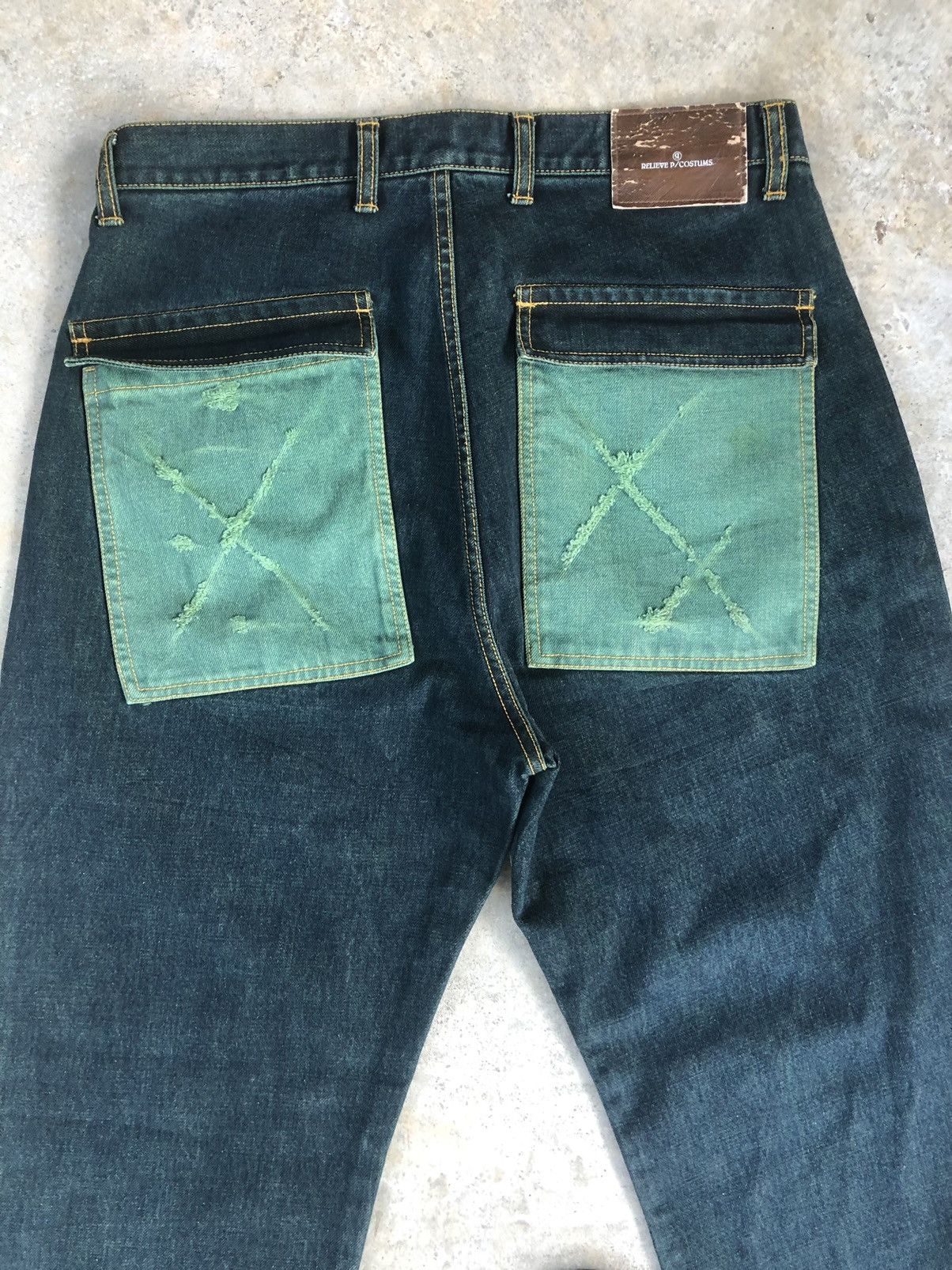 Japanese Brand Gigglyroy Patchwork jeans distressed denim Size US 33 - 10 Thumbnail