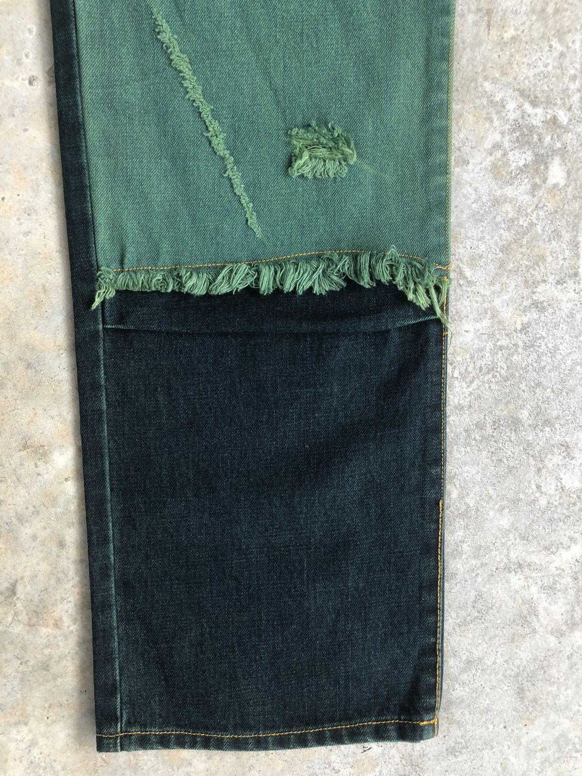 Japanese Brand Gigglyroy Patchwork jeans distressed denim Size US 33 - 6 Thumbnail