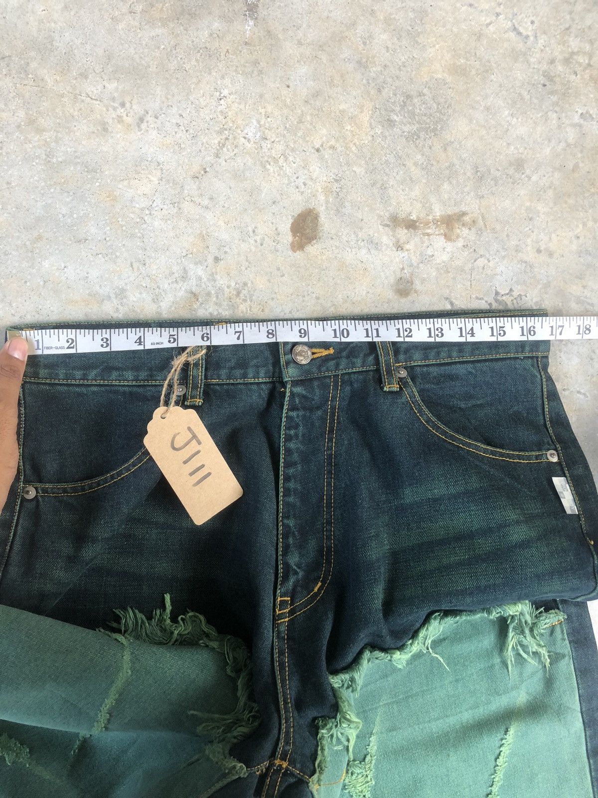 Japanese Brand Gigglyroy Patchwork jeans distressed denim Size US 33 - 19 Thumbnail