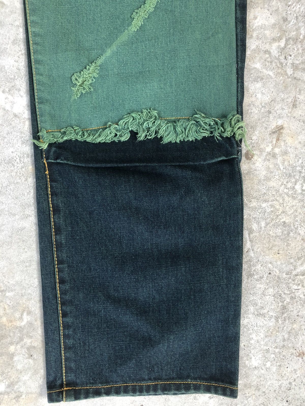 Japanese Brand Gigglyroy Patchwork jeans distressed denim Size US 33 - 7 Thumbnail