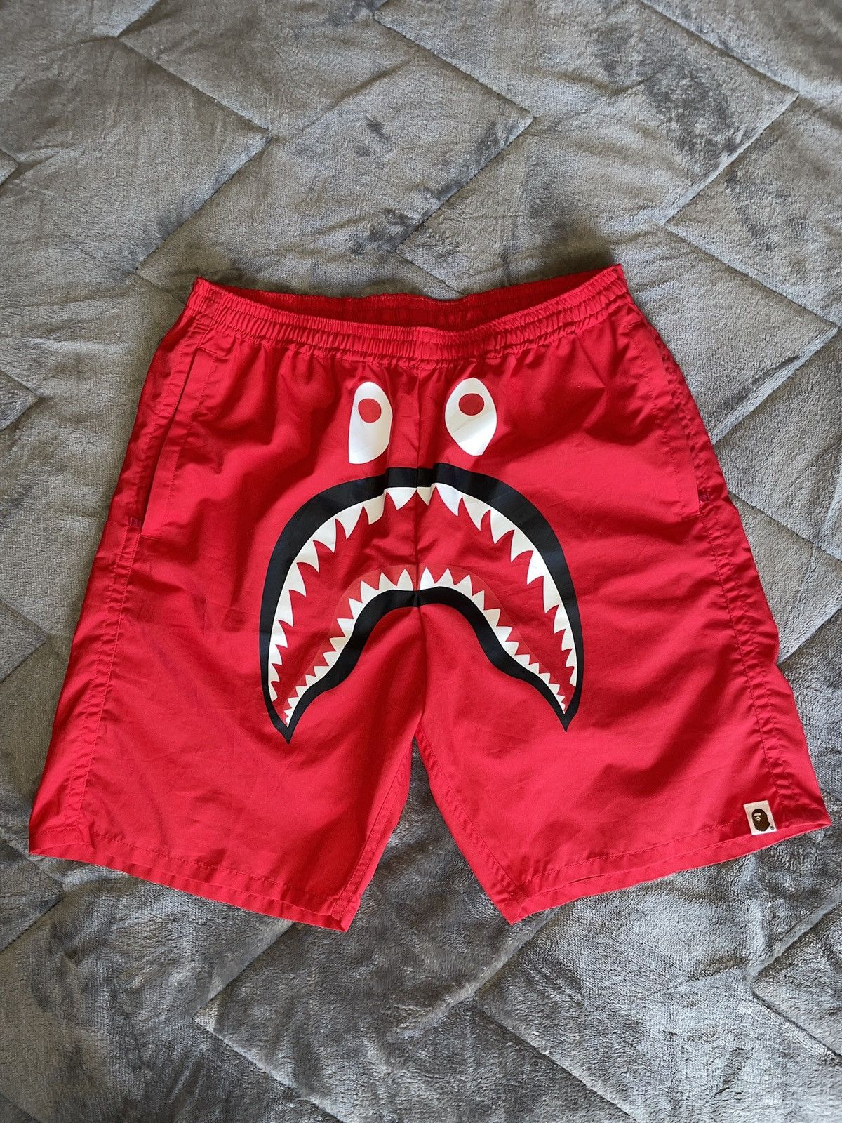 Red bape sales shark shorts