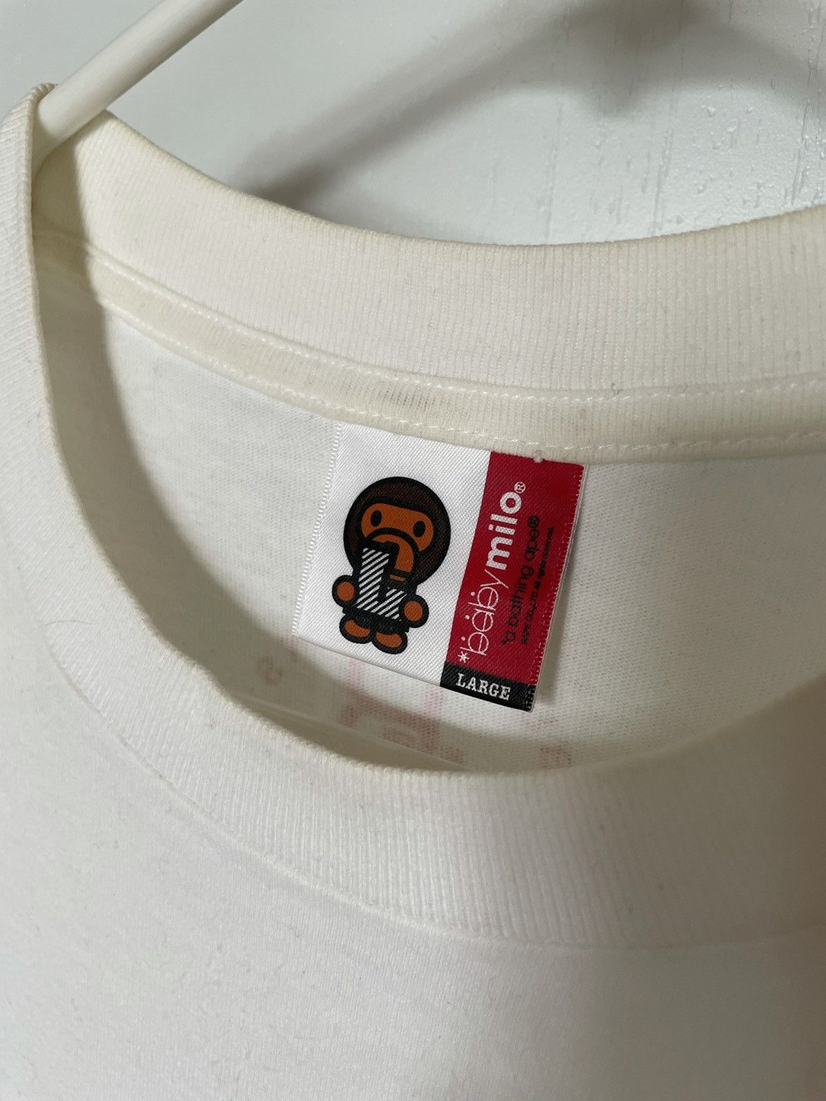Bape × Swarovski Bape Baby Milo Swarovski Stone T-Shirt White/ Red L Size US L / EU 52-54 / 3 - 3 Thumbnail