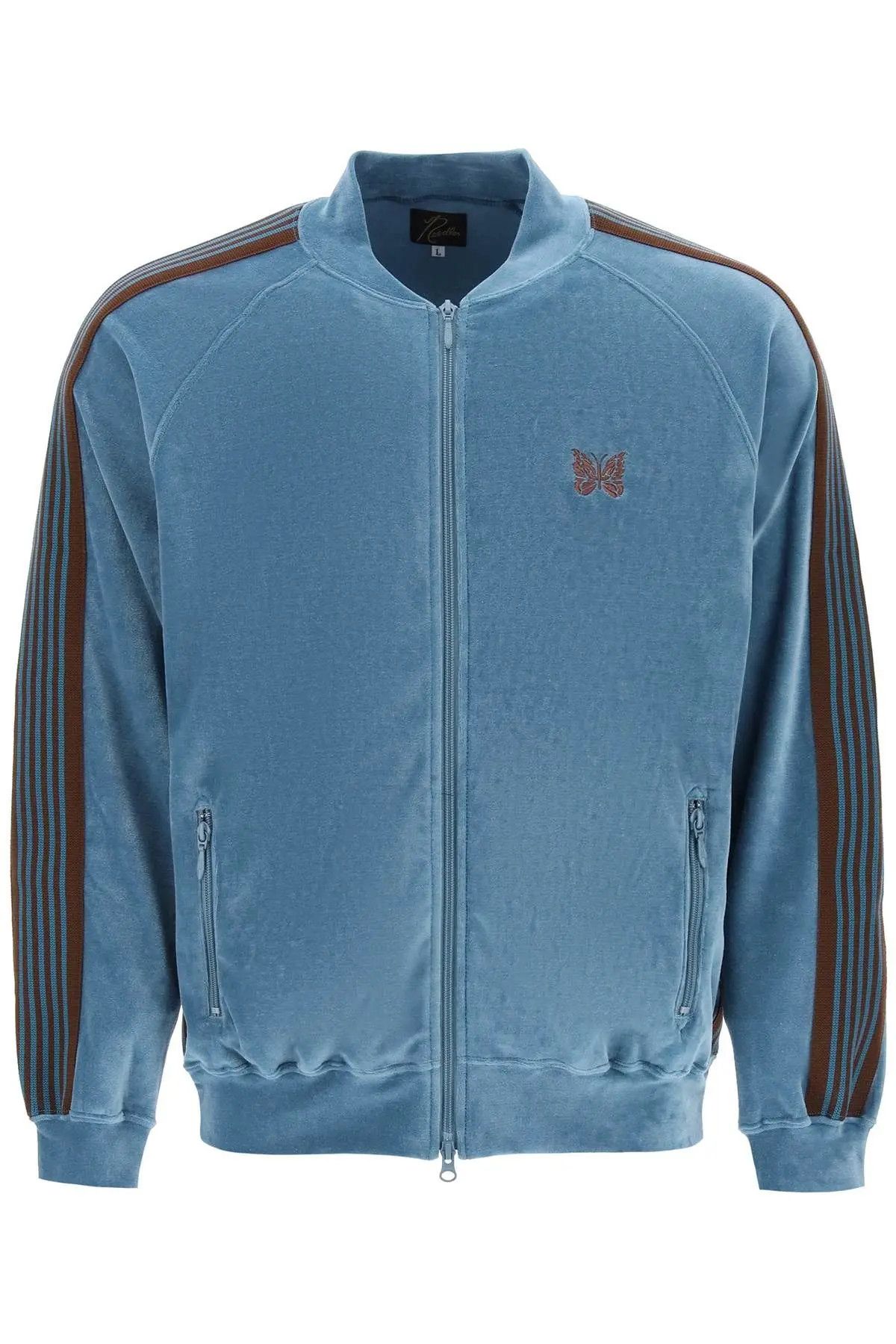 image of Needles Ss23 Chenille Track Jacket in Blue, Men's (Size Medium)