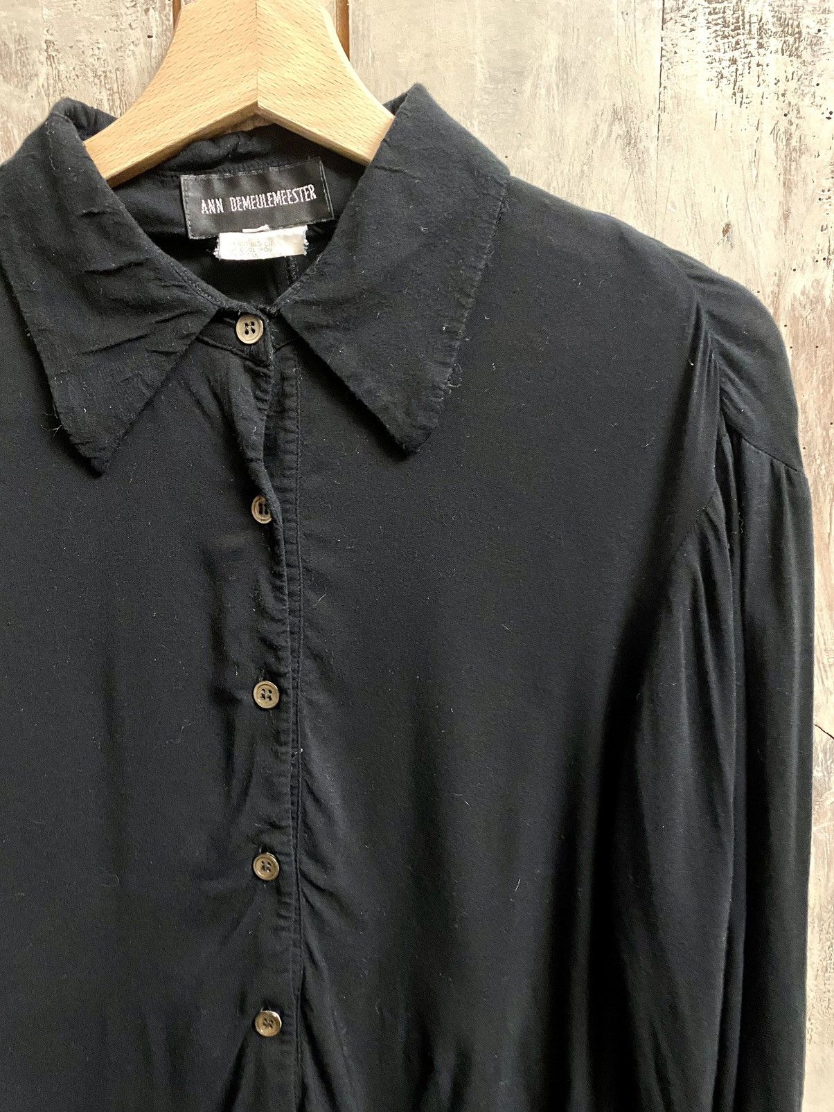 Ann Demeulemeester Ann Demeulemeester black vintage rayonne draped dress 36 Size XS / US 0-2 / IT 36-38 - 3 Thumbnail