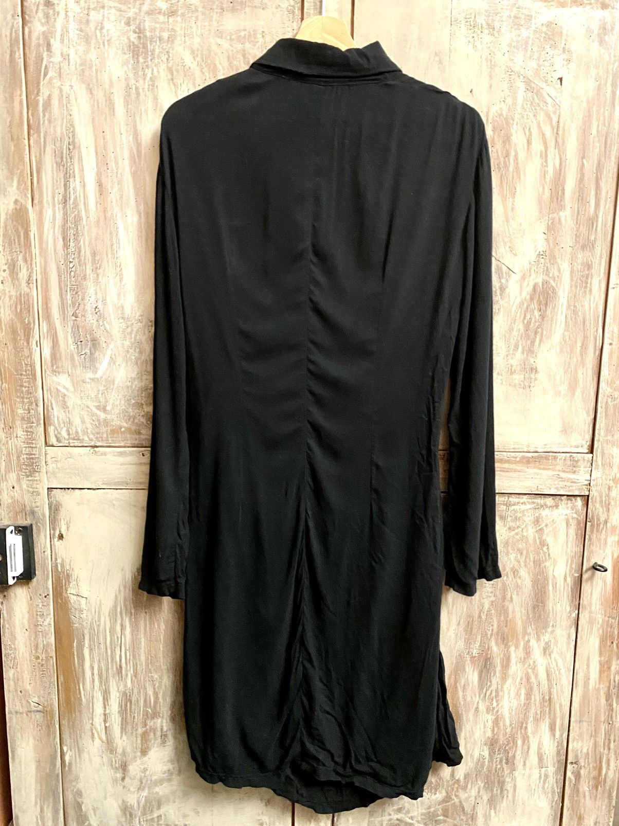 Ann Demeulemeester Ann Demeulemeester black vintage rayonne draped dress 36 Size XS / US 0-2 / IT 36-38 - 4 Thumbnail
