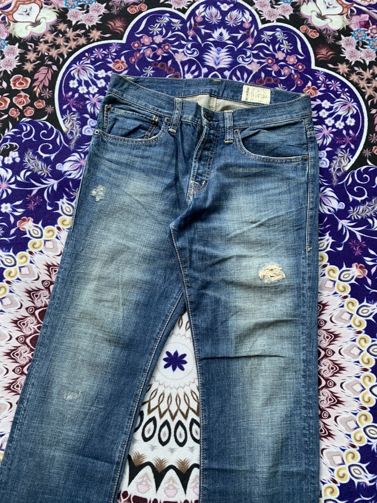Japanese Brand Anchor Rieur Distressed Denim Size US 32 / EU 48 - 2 Thumbnail