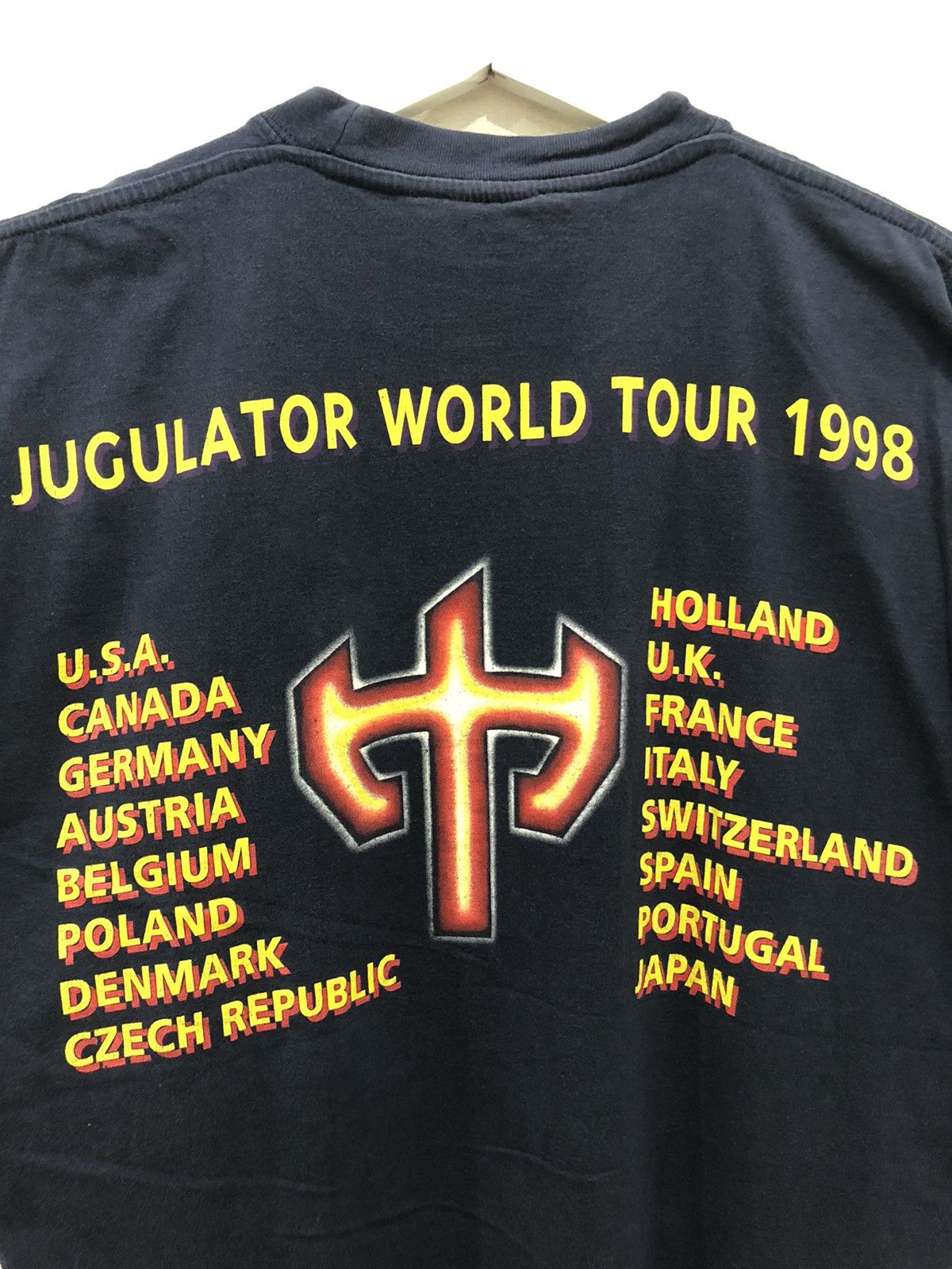 Band Tees × Vintage Vintage 90s JUDAS PRIEST World Tour Band T shirt Size US L / EU 52-54 / 3 - 4 Thumbnail