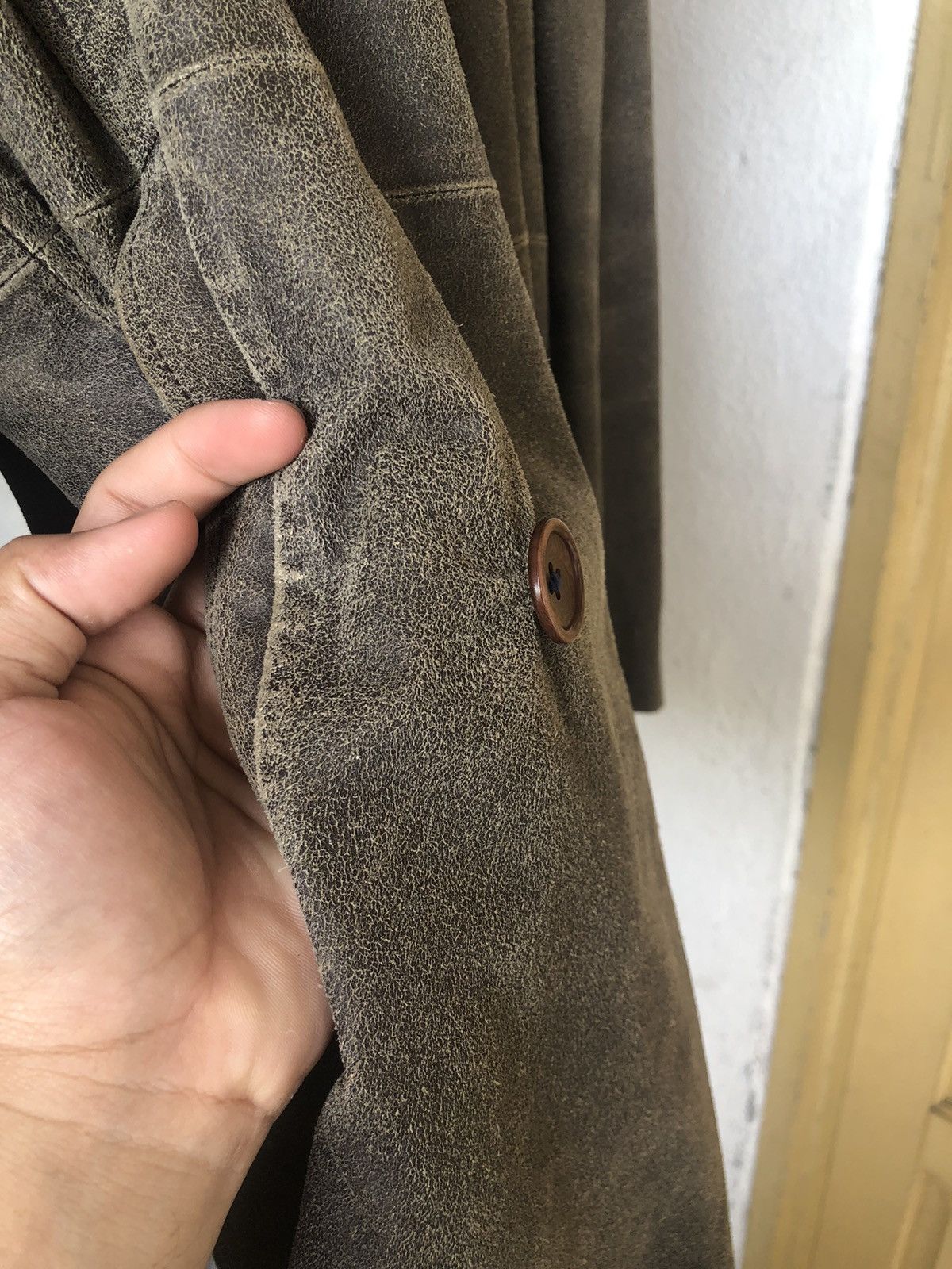 If Six Was Nine Vintage Katharine Hamnett London Distressed Leather Jacket Size US M / EU 48-50 / 2 - 9 Thumbnail
