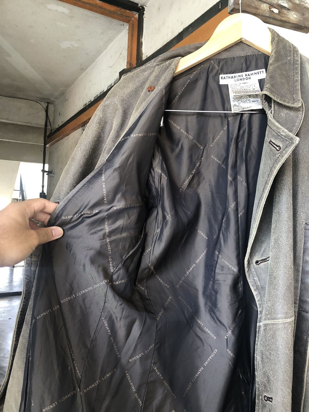 If Six Was Nine Vintage Katharine Hamnett London Distressed Leather Jacket Size US M / EU 48-50 / 2 - 13 Thumbnail