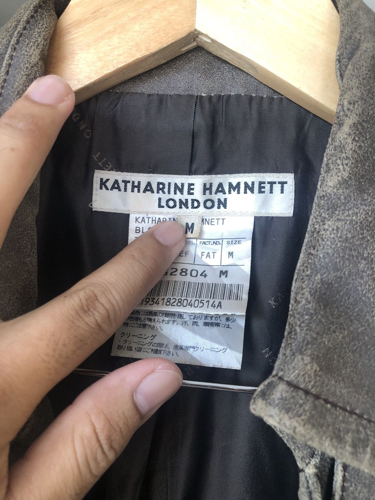 If Six Was Nine Vintage Katharine Hamnett London Distressed Leather Jacket Size US M / EU 48-50 / 2 - 4 Thumbnail